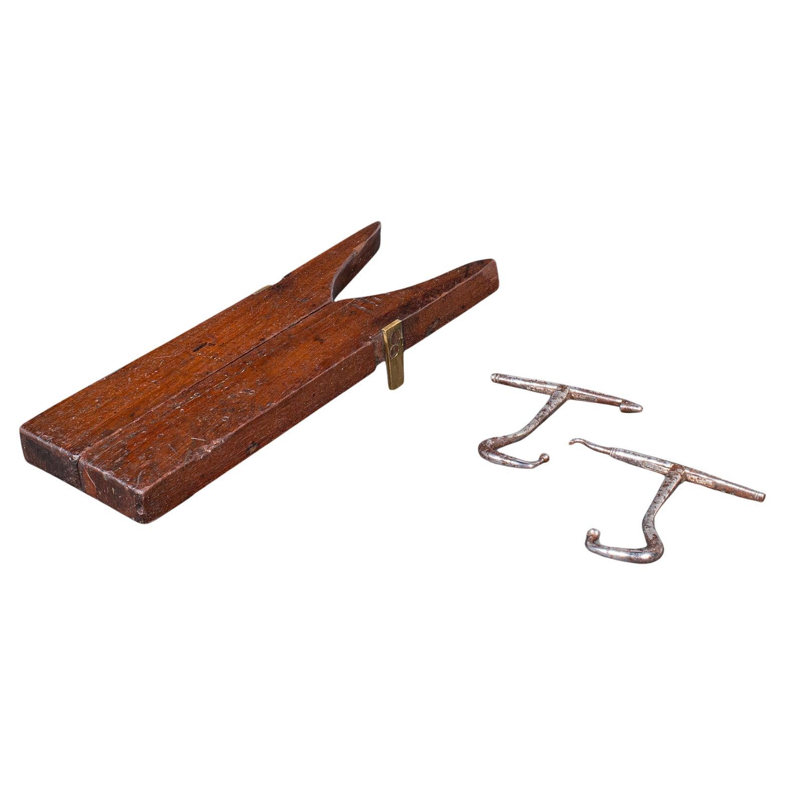 Antique Officer's Field Boot Jack, English, Oak, Campaign Shoe Pull, Georgian