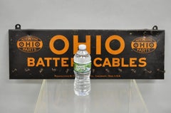 Antique Ohio Battery Cables Tin Metal Black & Orange Store Parts Display