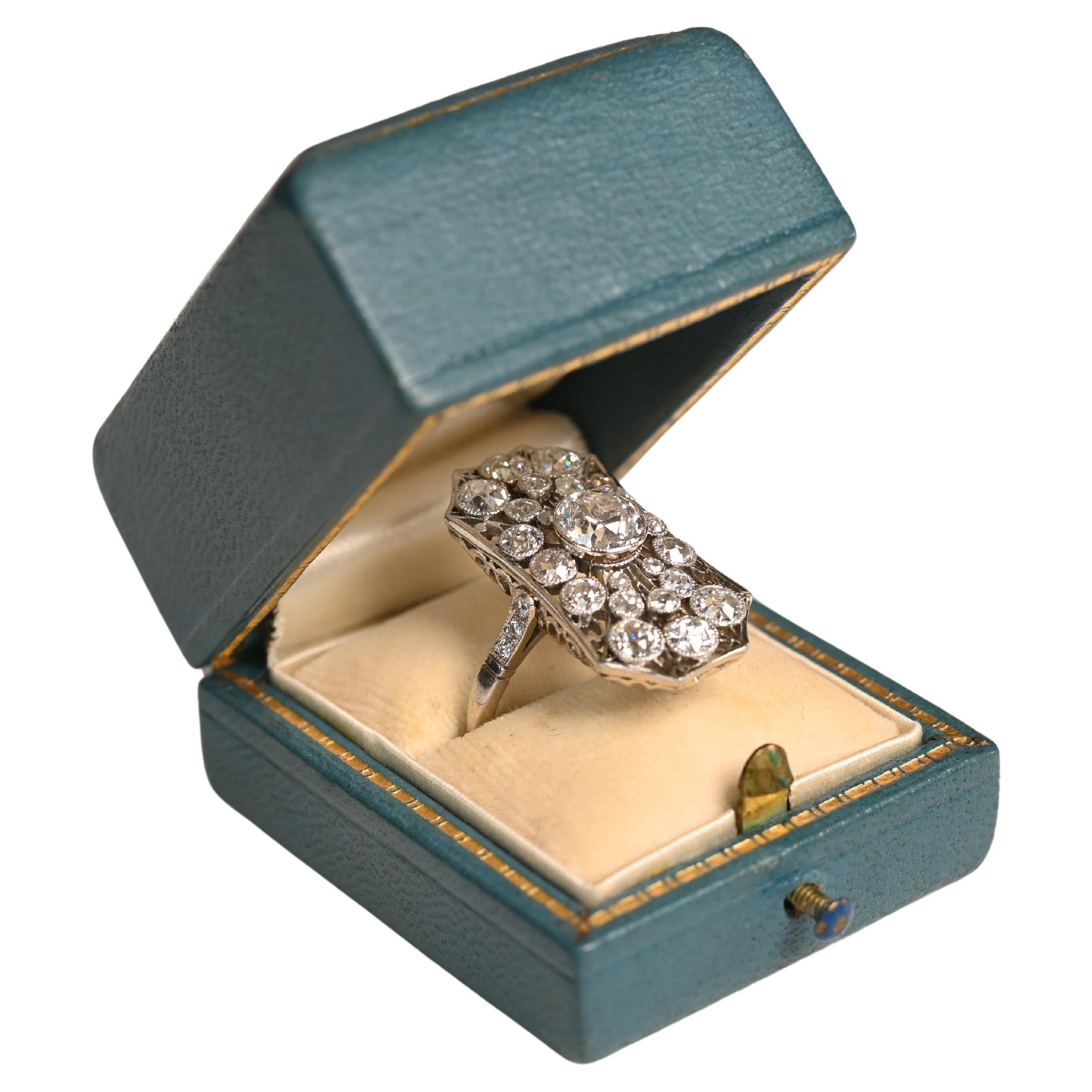 Antique OId European Cut Diamond Ring (Approx. 1-Carat), Platinum, Circa 1910 For Sale
