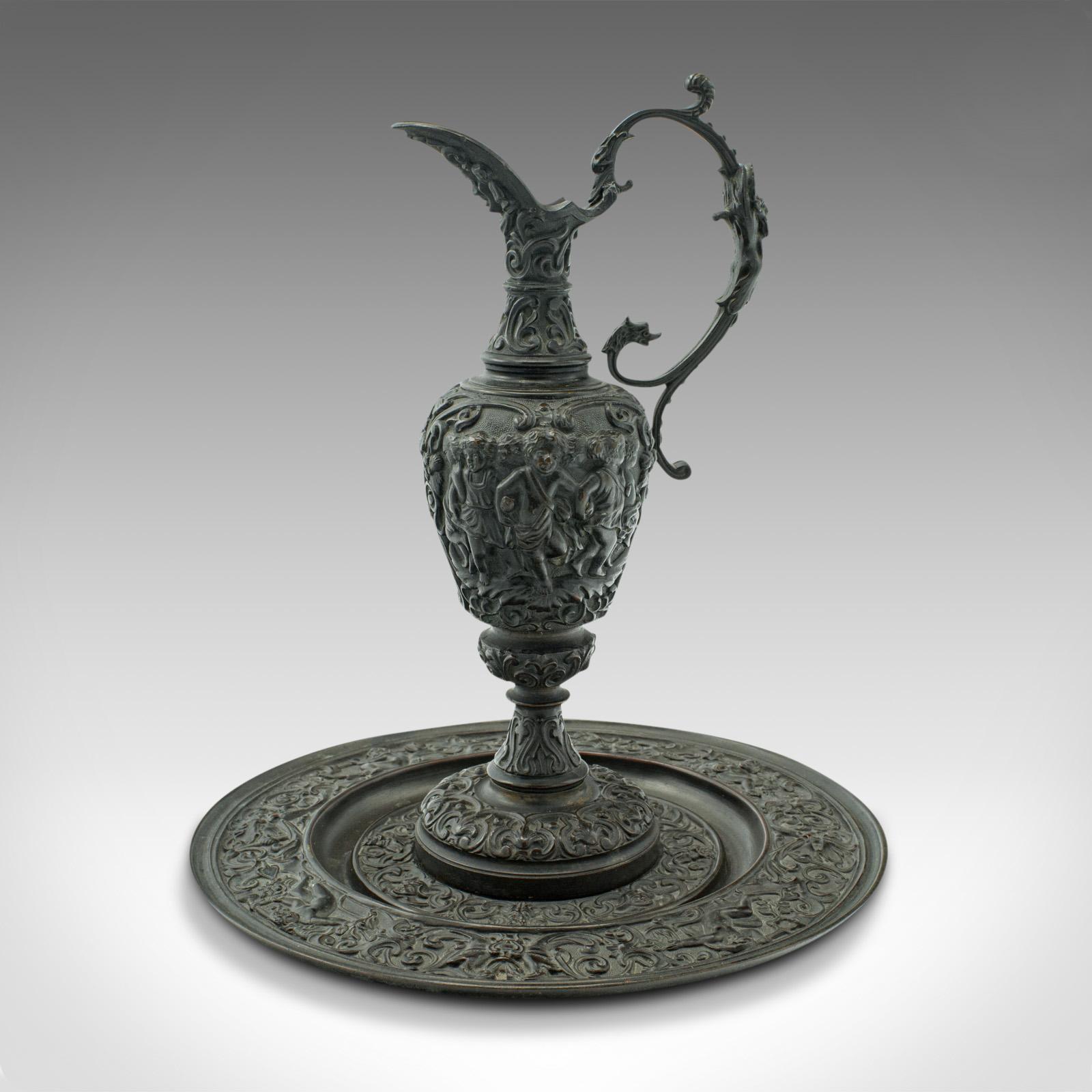 19th Century Antique Oil Ewer, Italian, Bronze, Grand Tour Serving Jug, Victorian, circa 1850 For Sale