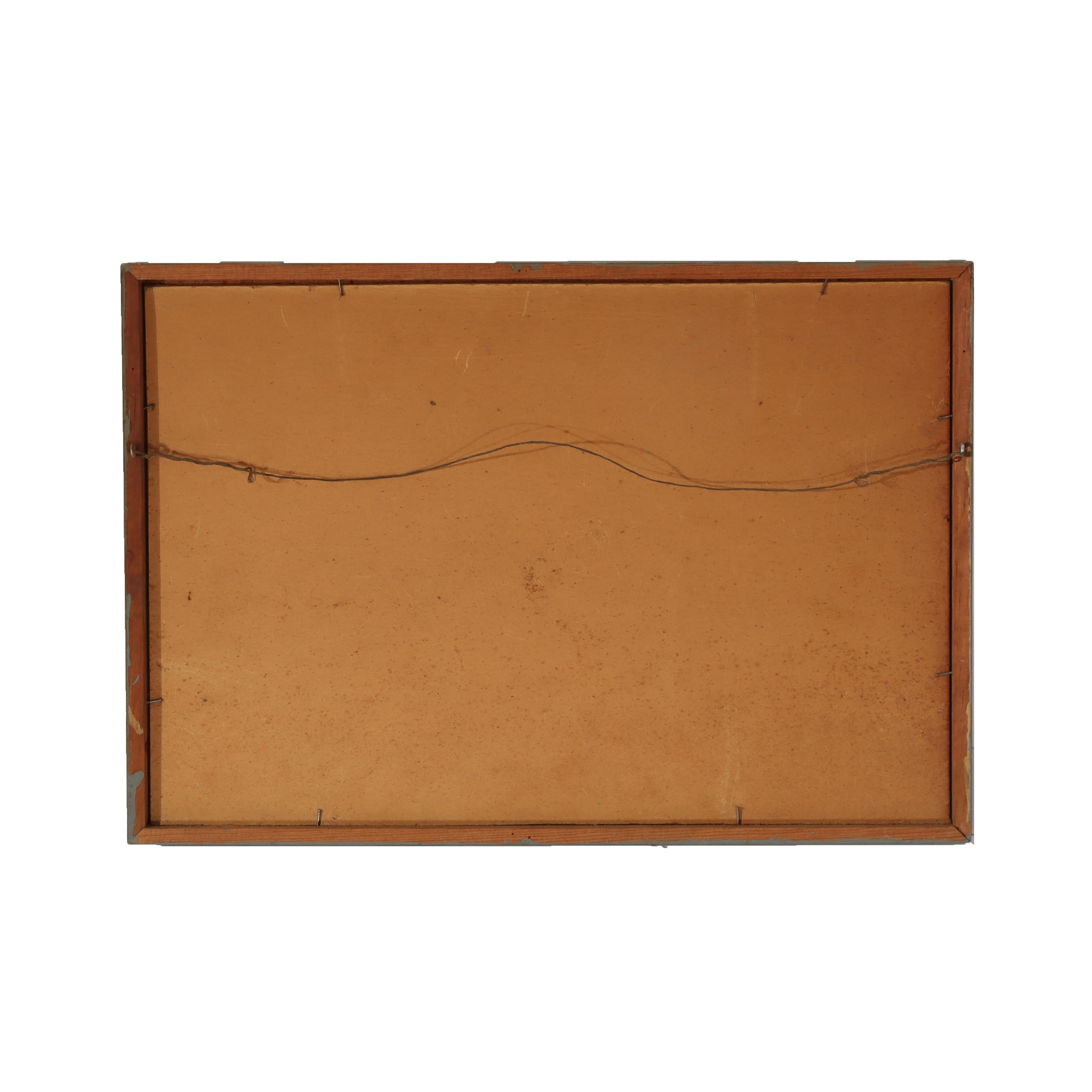 Antike Öl auf Karton Landschaft Gemälde eines Vermont Farm C1930 im Angebot 3