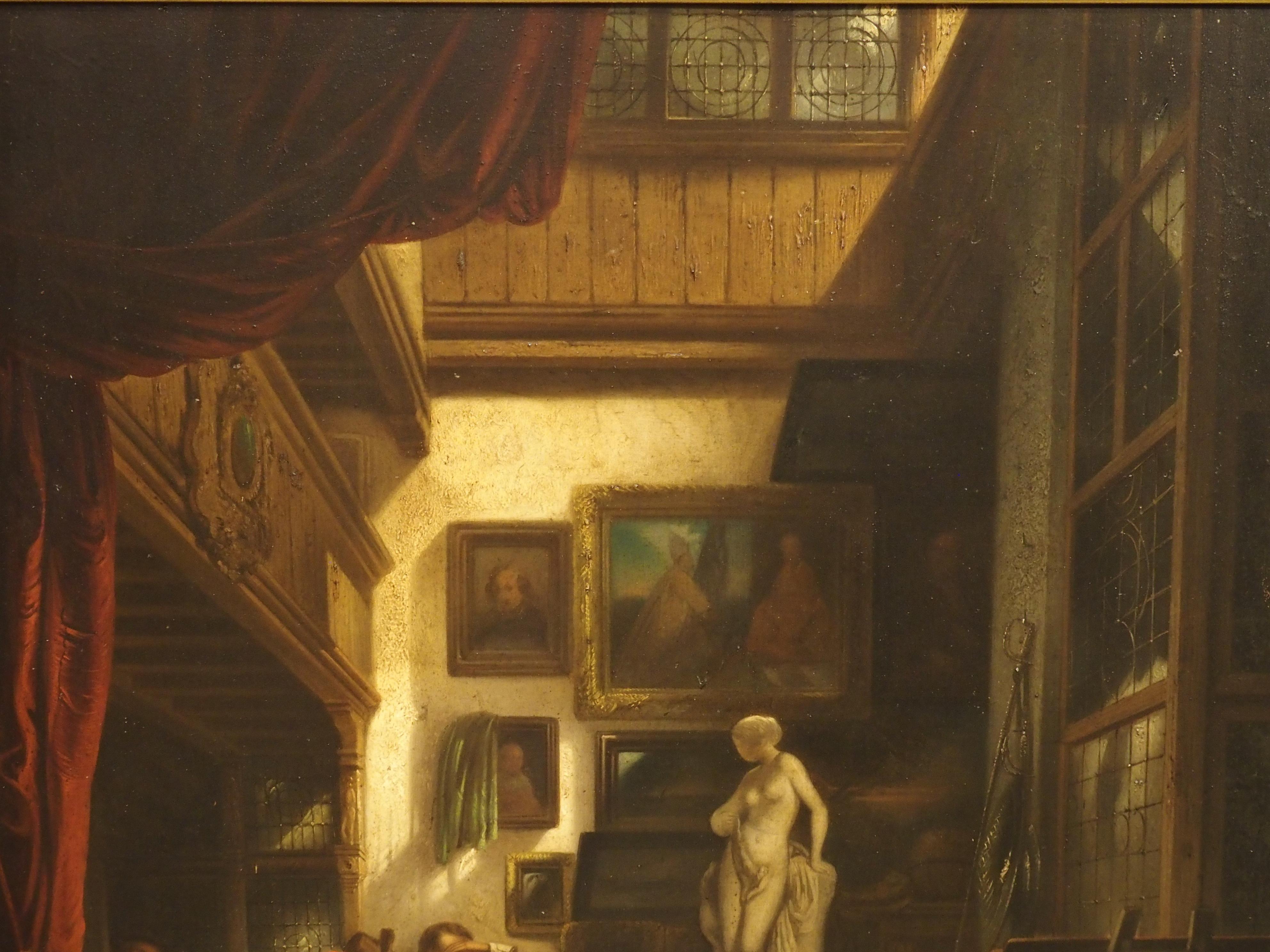Antique Oil on Board Painting, “The Mayor of Amsterdam in Rembrandt’s Studio” 11