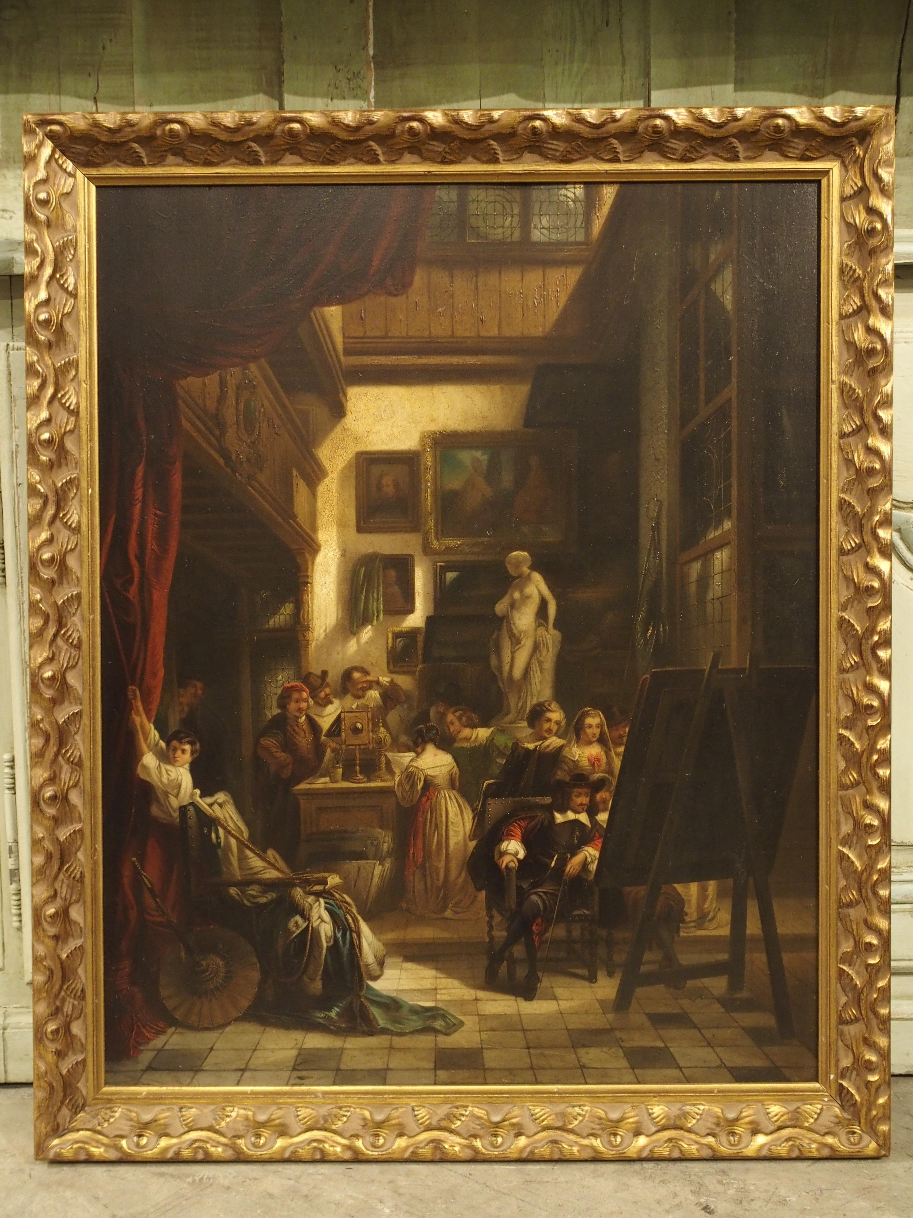 Antique Oil on Board Painting, “The Mayor of Amsterdam in Rembrandt’s Studio” 13