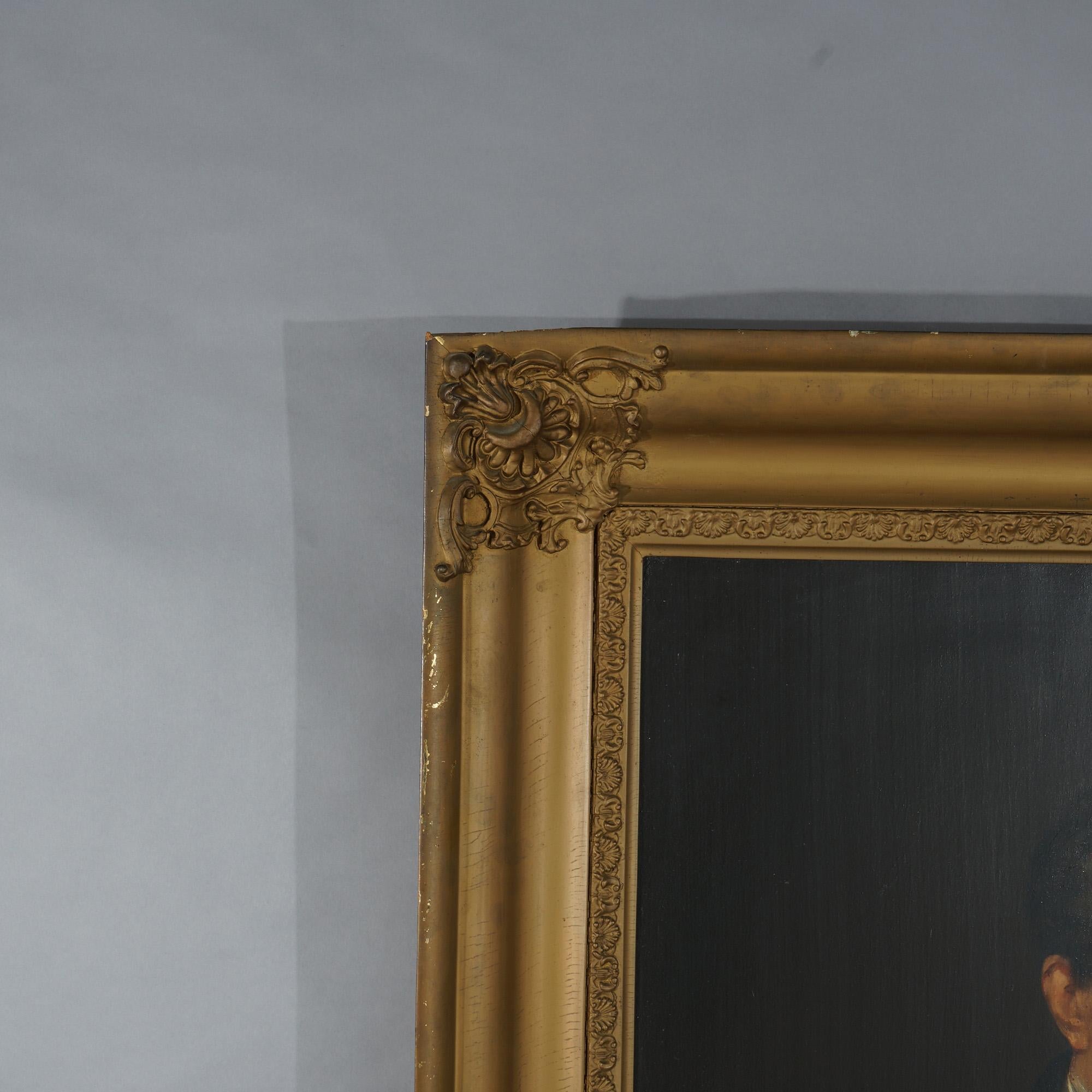 Antikes Öl auf Karton Porträtgemälde eines Mannes, Künstler signiert, C1855 (19. Jahrhundert) im Angebot