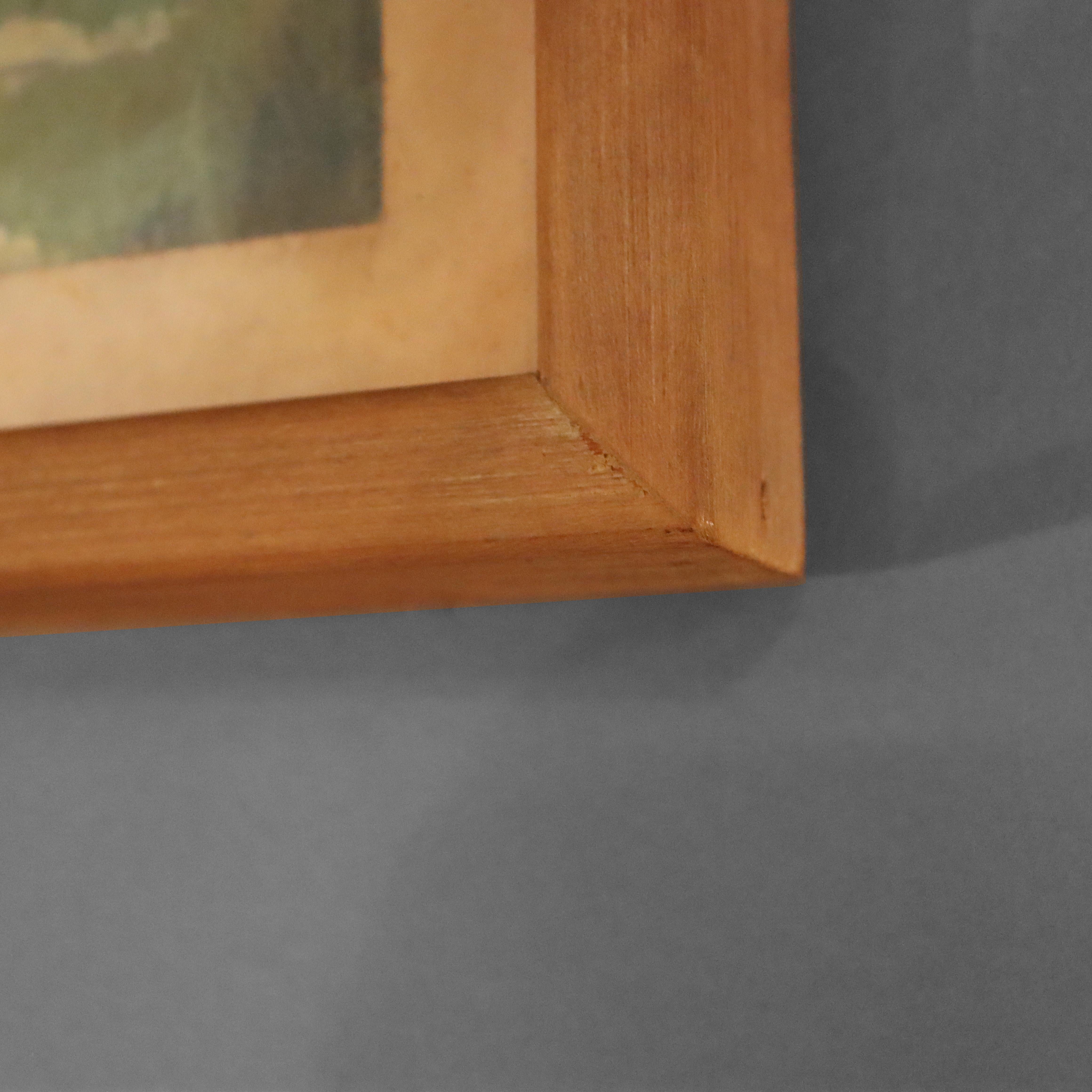 Antike Öl auf Brett Seelandschaft unsigniert C1930 (Holz) im Angebot