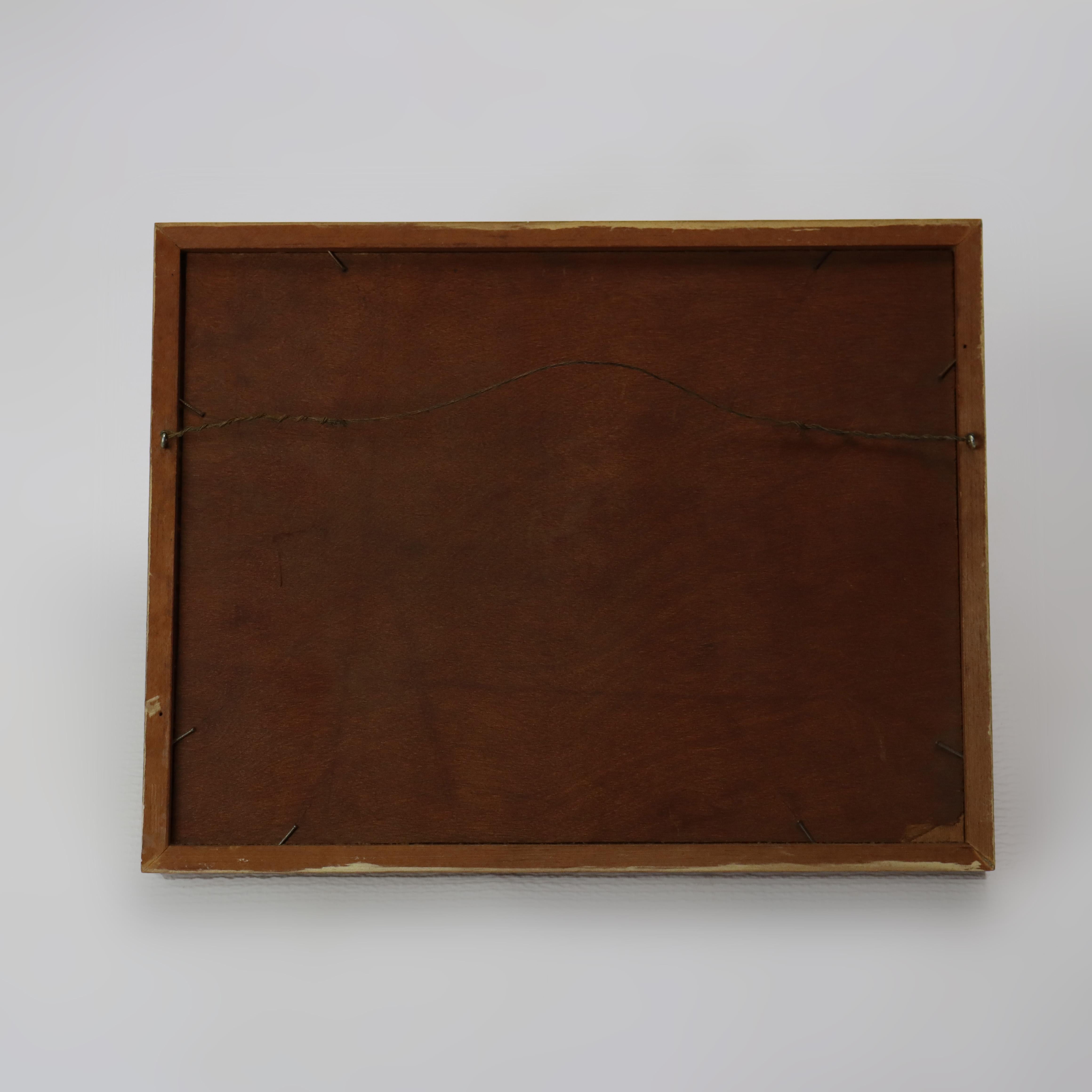 Antike Öl auf Brett Seelandschaft unsigniert C1930 im Angebot 1