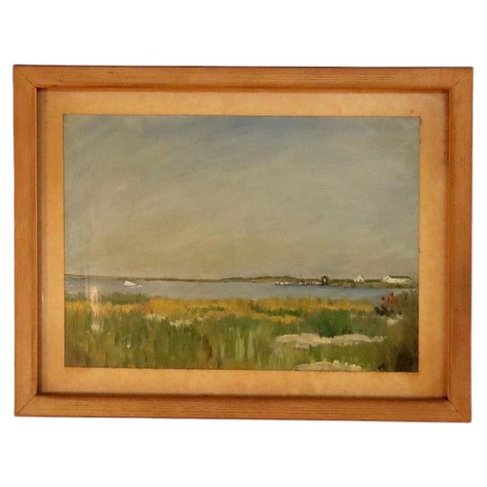 Antique Oil On Board Seascape Unsigned C1930 For Sale