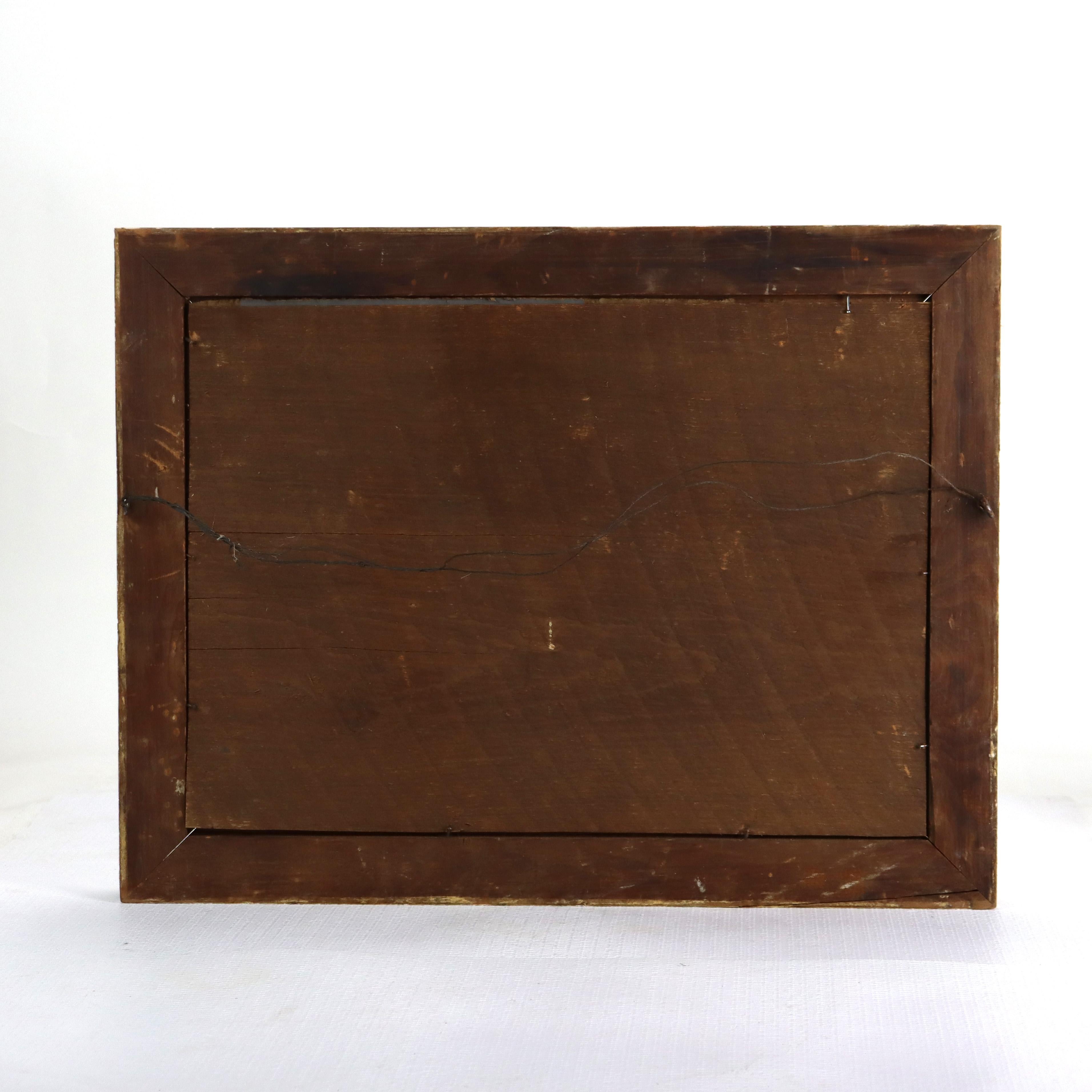 Antique Oil On Board Winter Landscape In First Finish Frame c1870 im Angebot 5