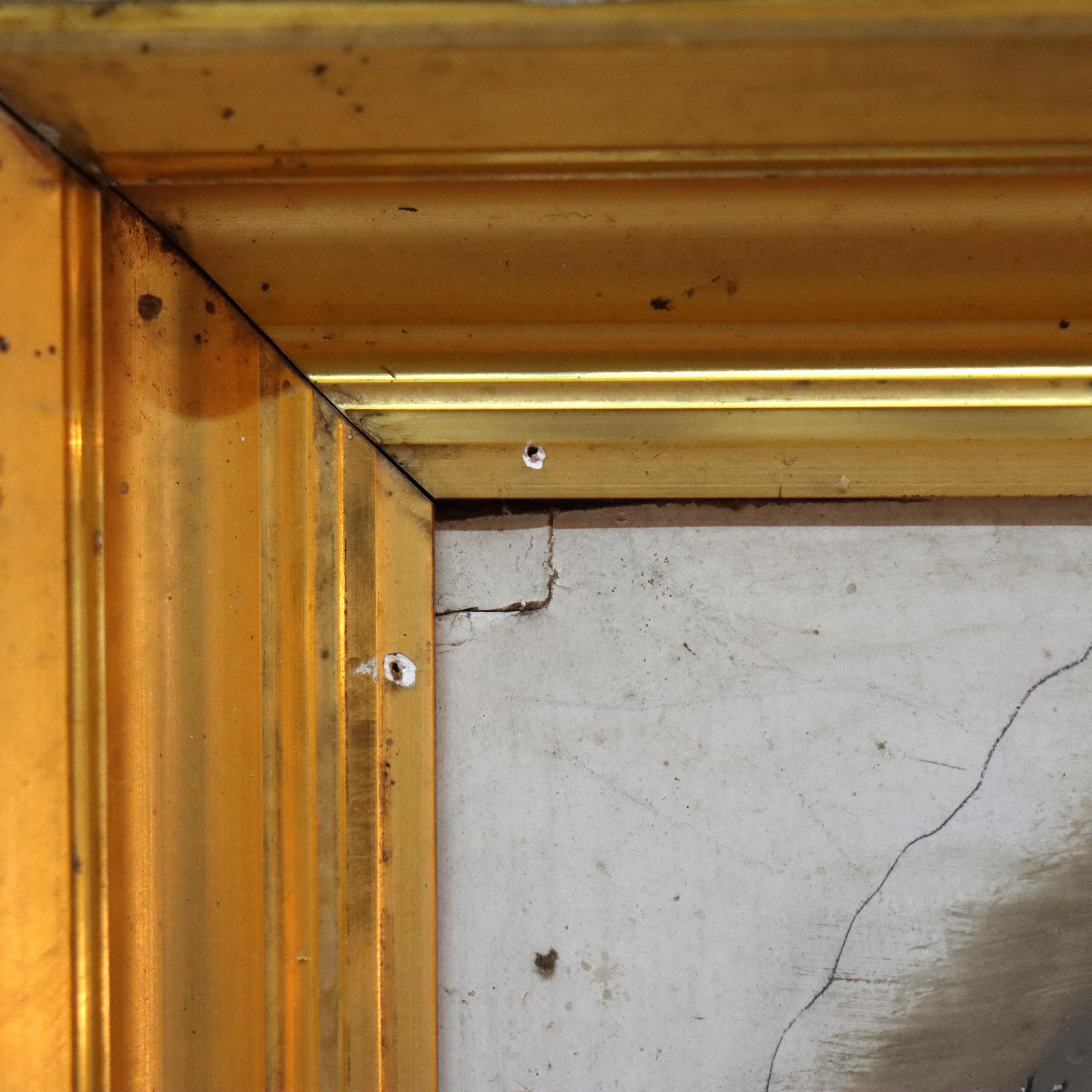 Antique Oil On Board Winter Landscape In First Finish Frame c1870 im Angebot 1