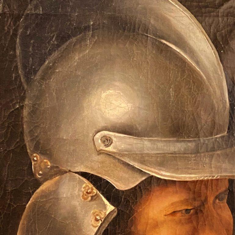 Renaissance Antique Oil on Canvas 'Conquistador' 