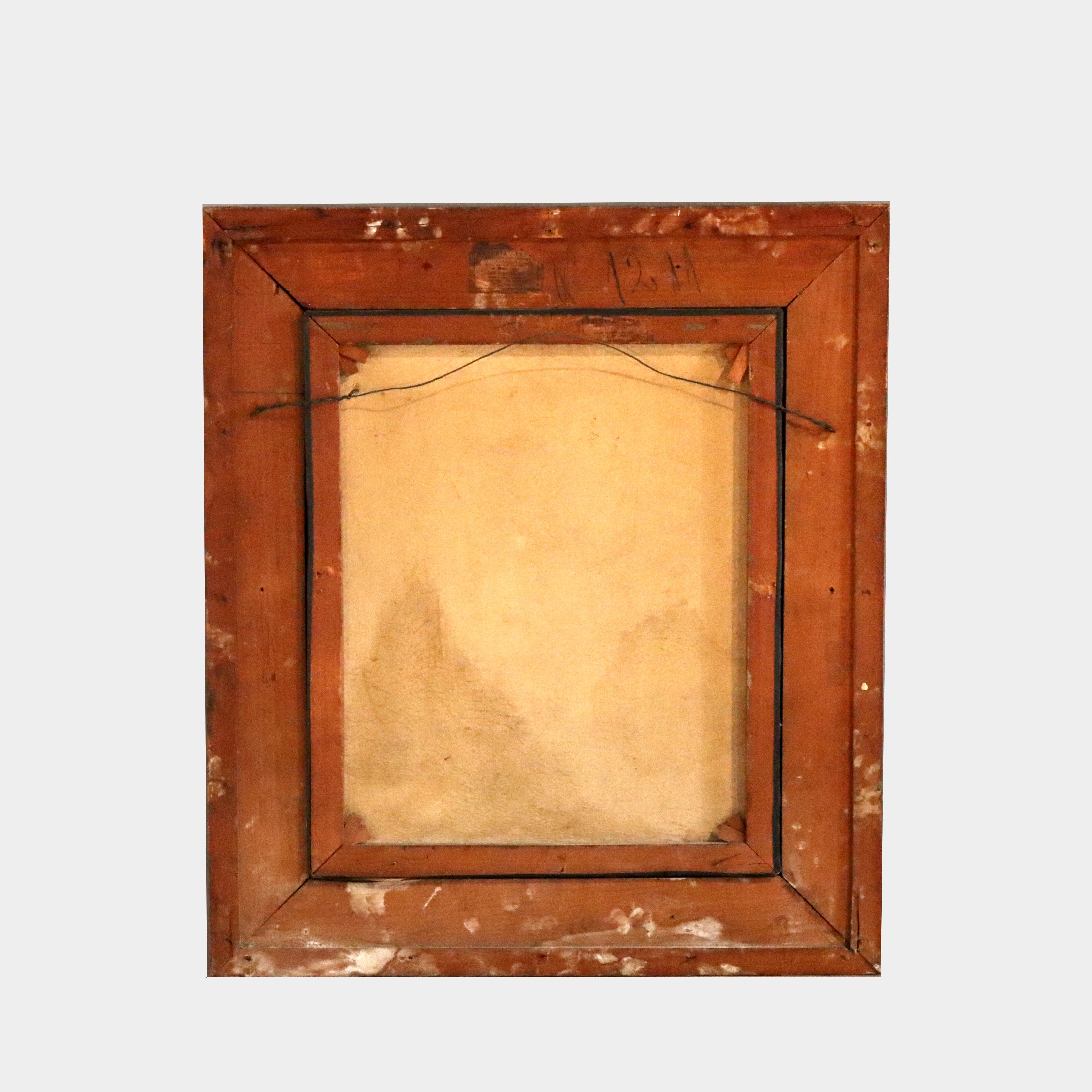 Antikes Öl auf Leinwand Genrebild eines Jungen, der Wein serviert M. Rossi C1890 im Angebot 6