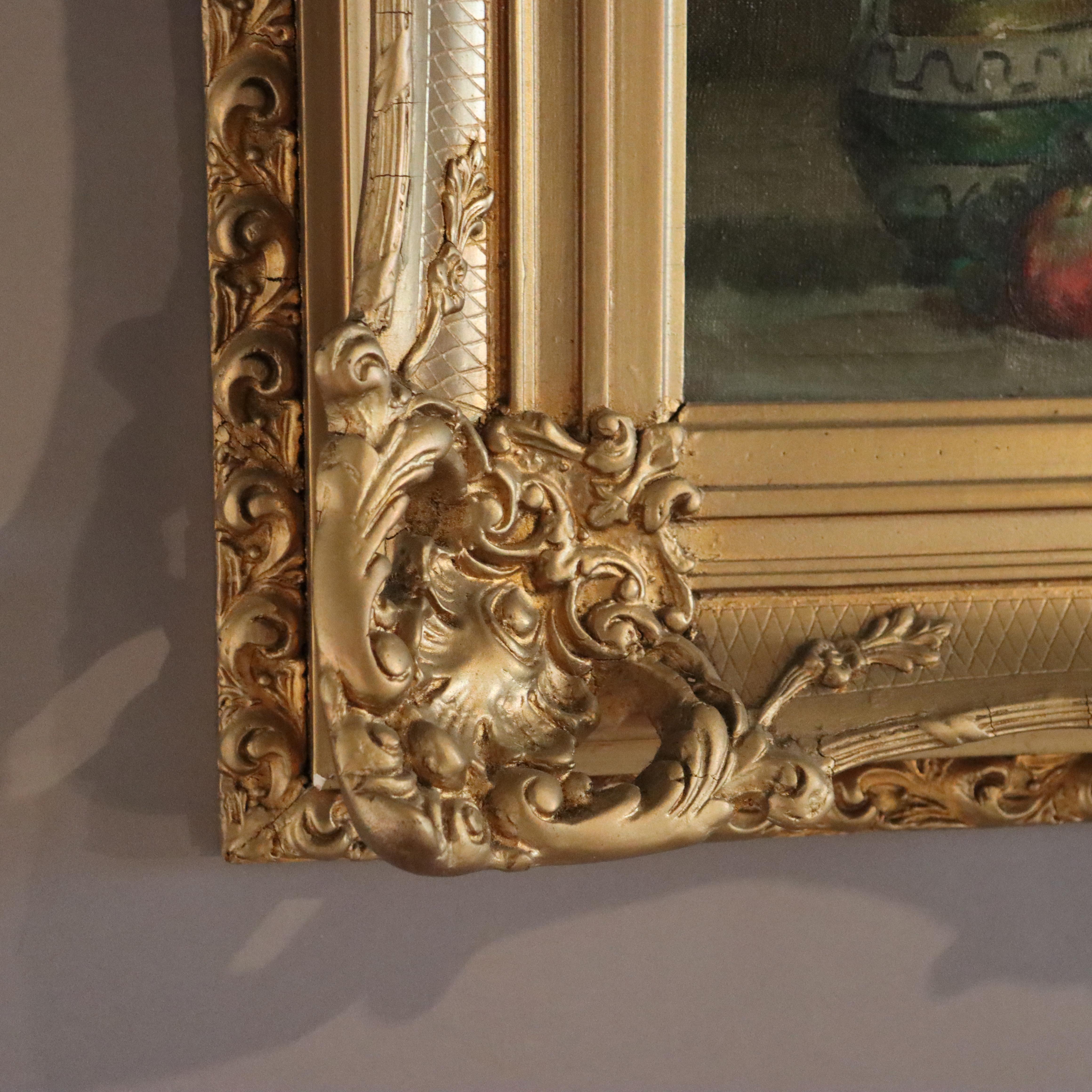 Antikes Öl auf Leinwand Genrebild eines Jungen, der Wein serviert M. Rossi C1890 im Zustand „Gut“ im Angebot in Big Flats, NY