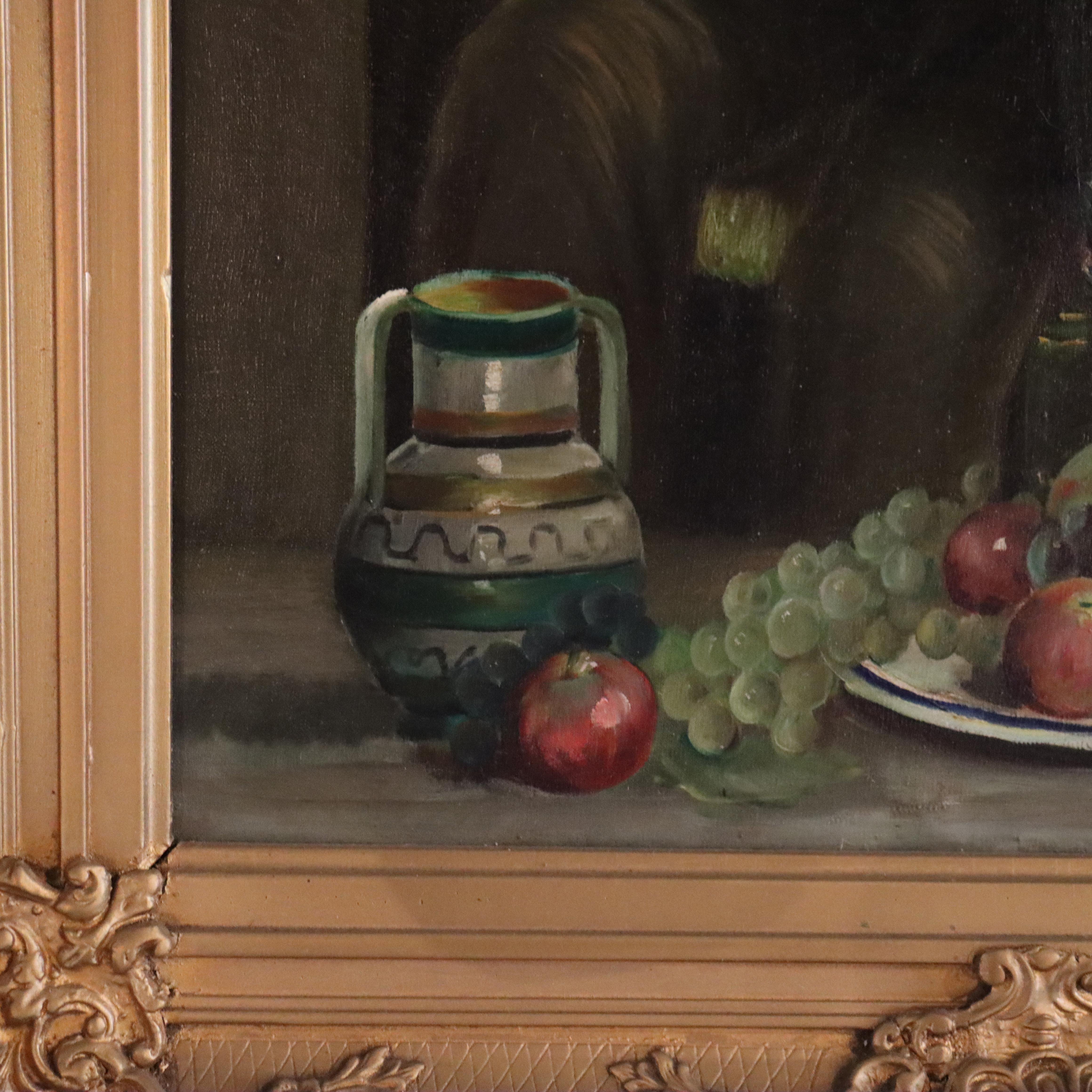 Antikes Öl auf Leinwand Genrebild eines Jungen, der Wein serviert M. Rossi C1890 (19. Jahrhundert) im Angebot
