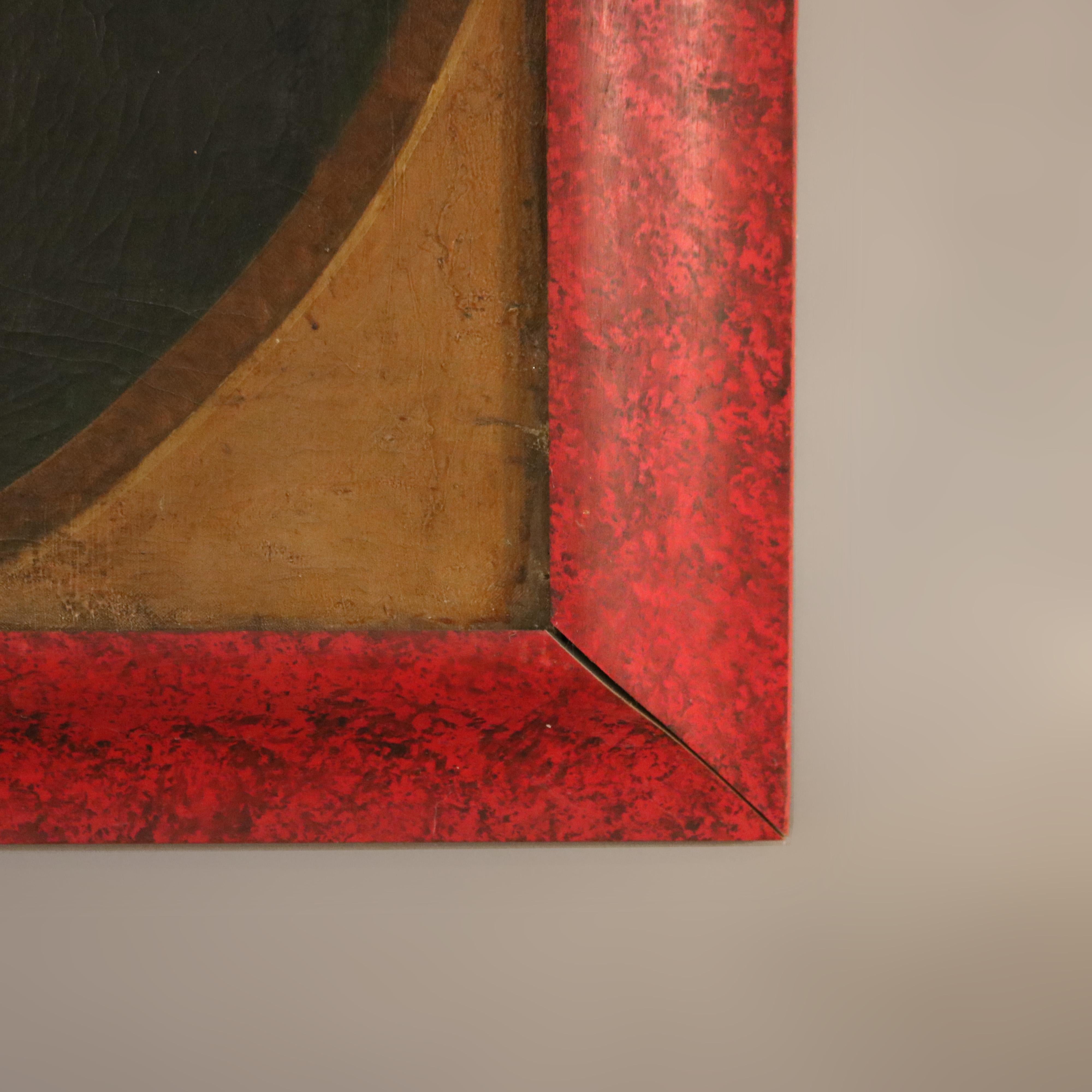 XIXe siècle Ancienne huile sur toile marouflée Portrait d'un gentleman Début 19e siècle en vente