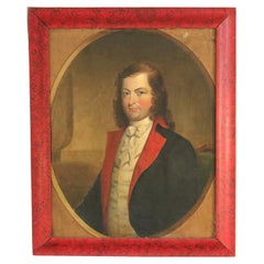 Antique Oil on Canvas Laid on Board Portrait of a Gentleman Early 19thC