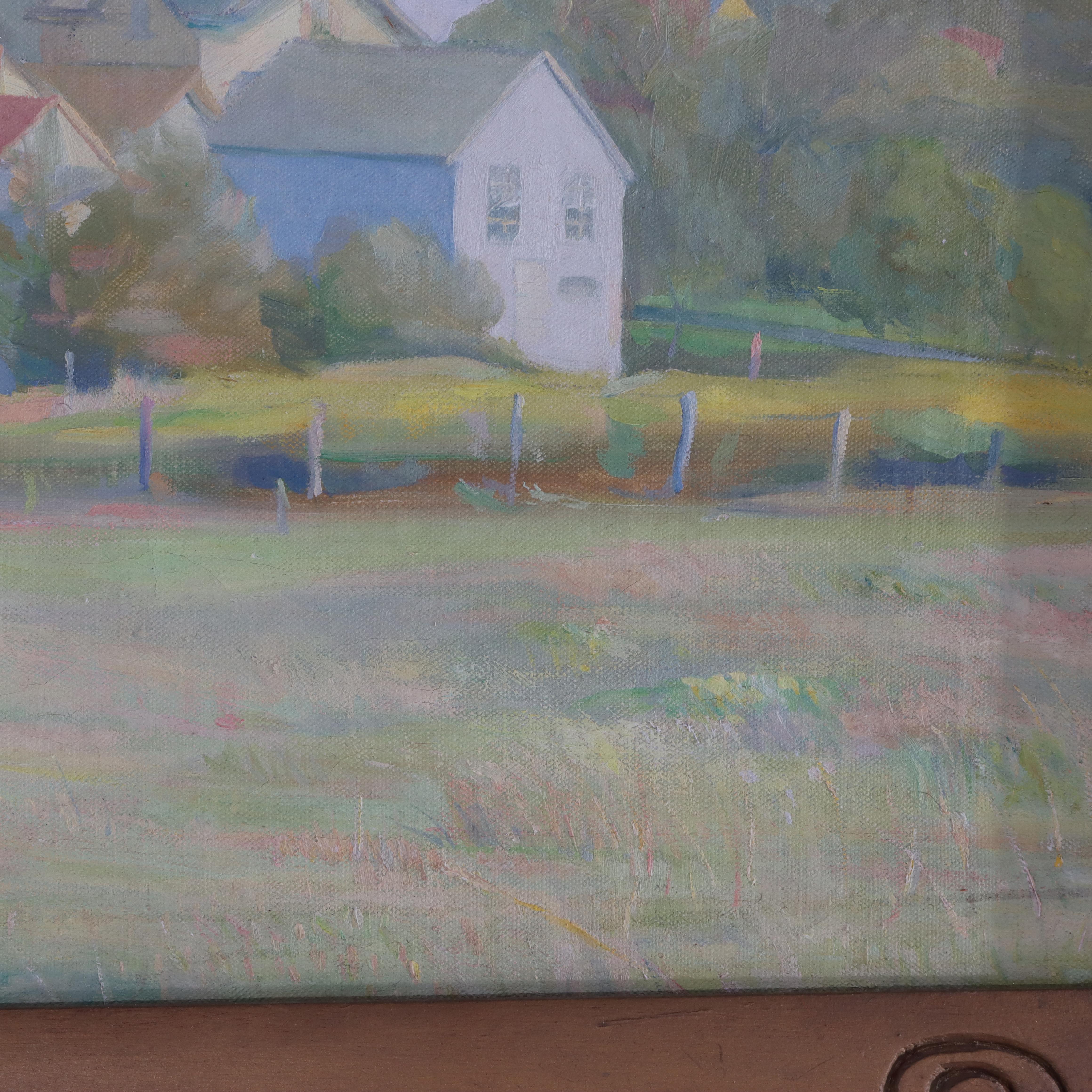 Antike Öl auf Leinwand Landschaft 