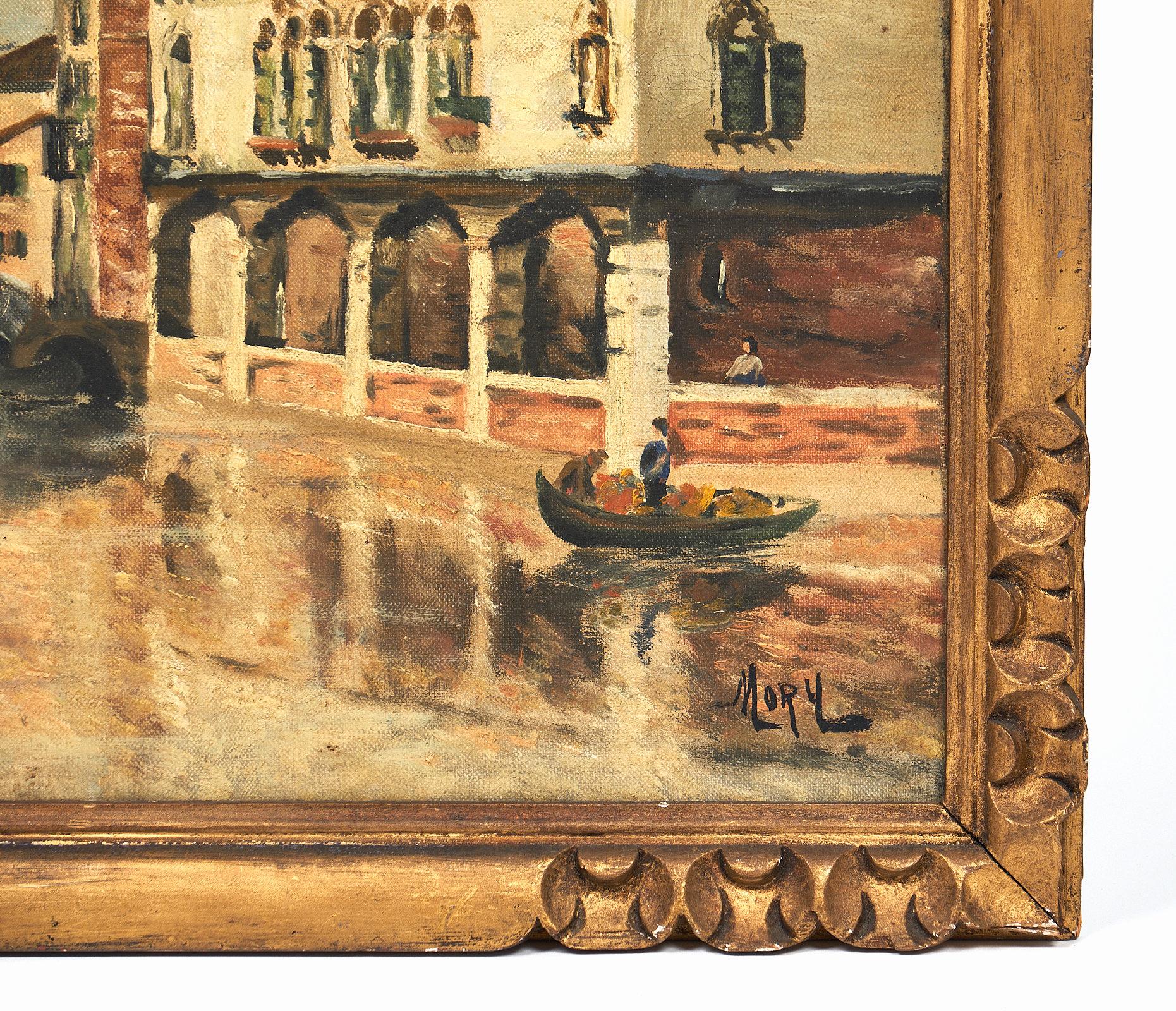 Early 20th Century Antique Oil on Canvas of Venice For Sale