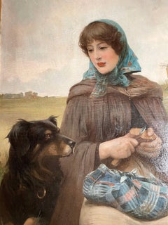 Ancienne huile sur toile peinte par l'artiste américain Henry Bacon