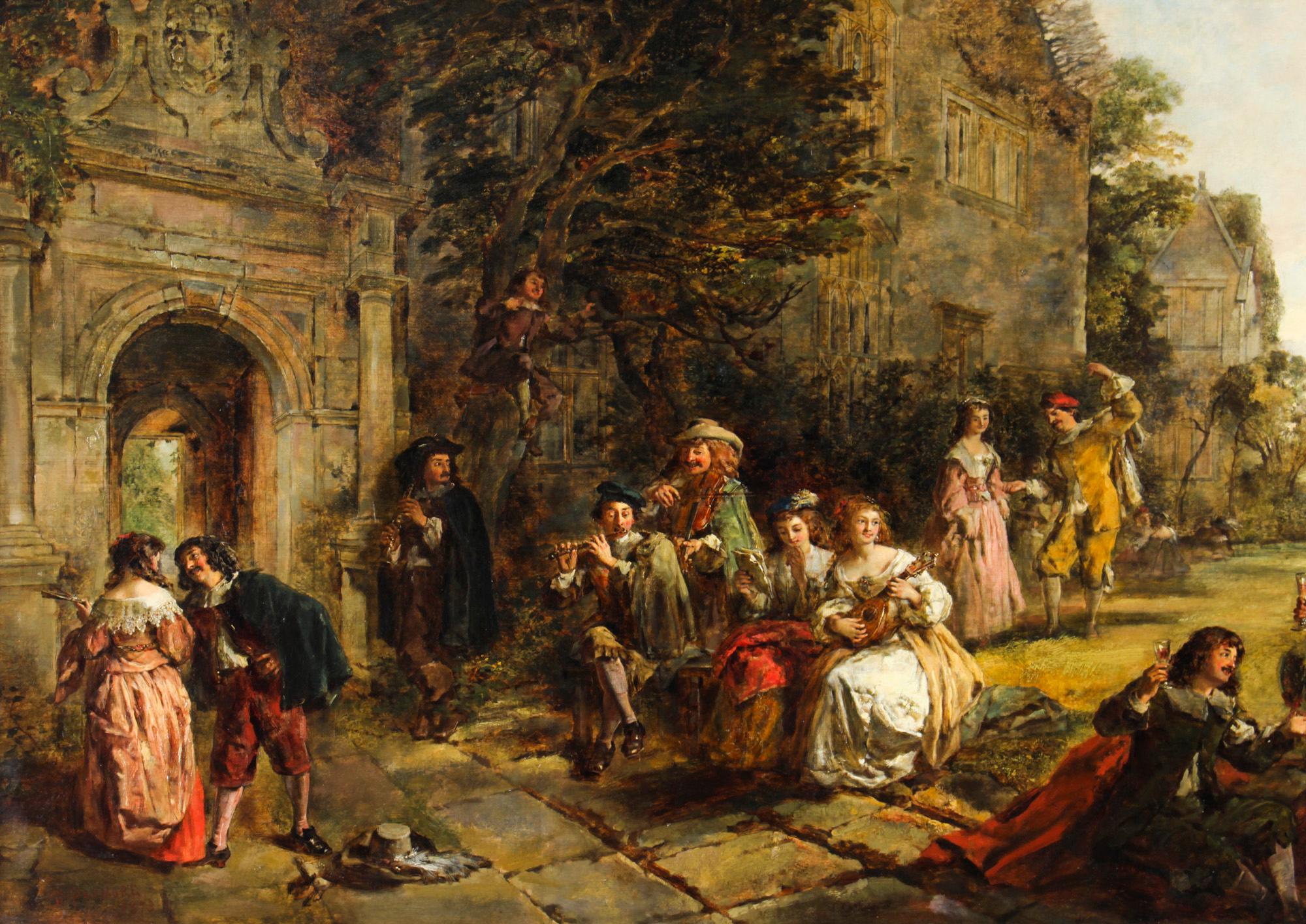 English Antique Oil on Canvas Painting by Daniel Pasmore 1873 19thC