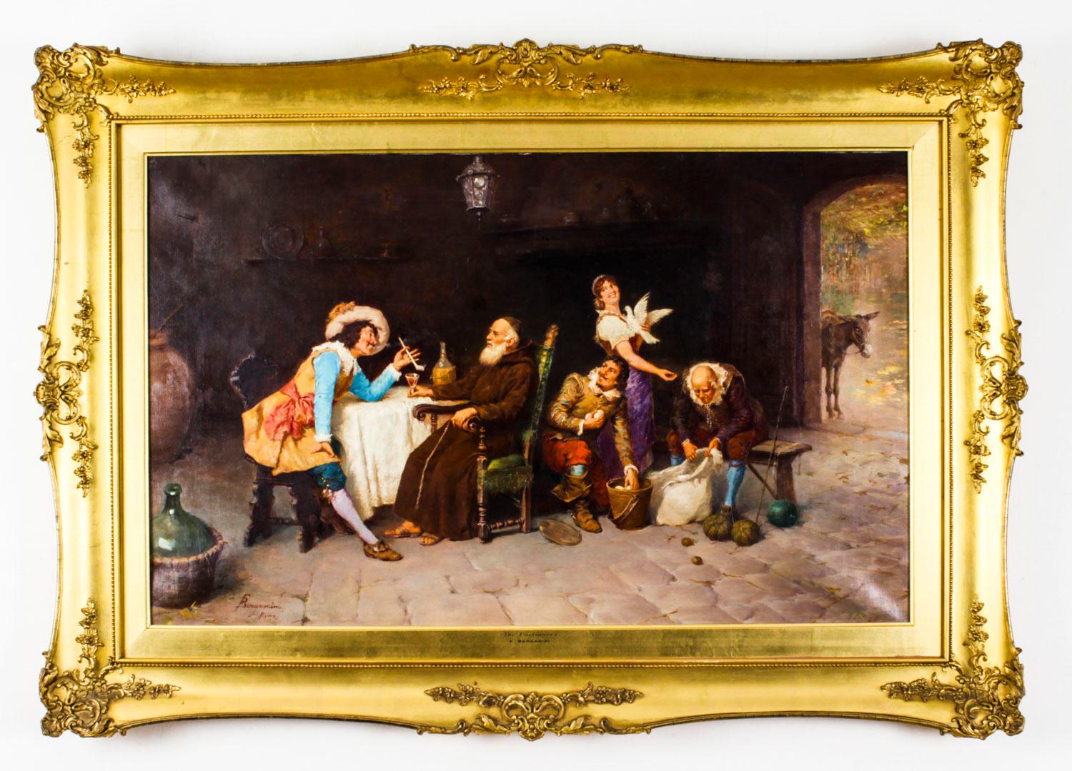 Antique Oil on Canvas Painting by Francesco Bergamini 19th Century For Sale 7