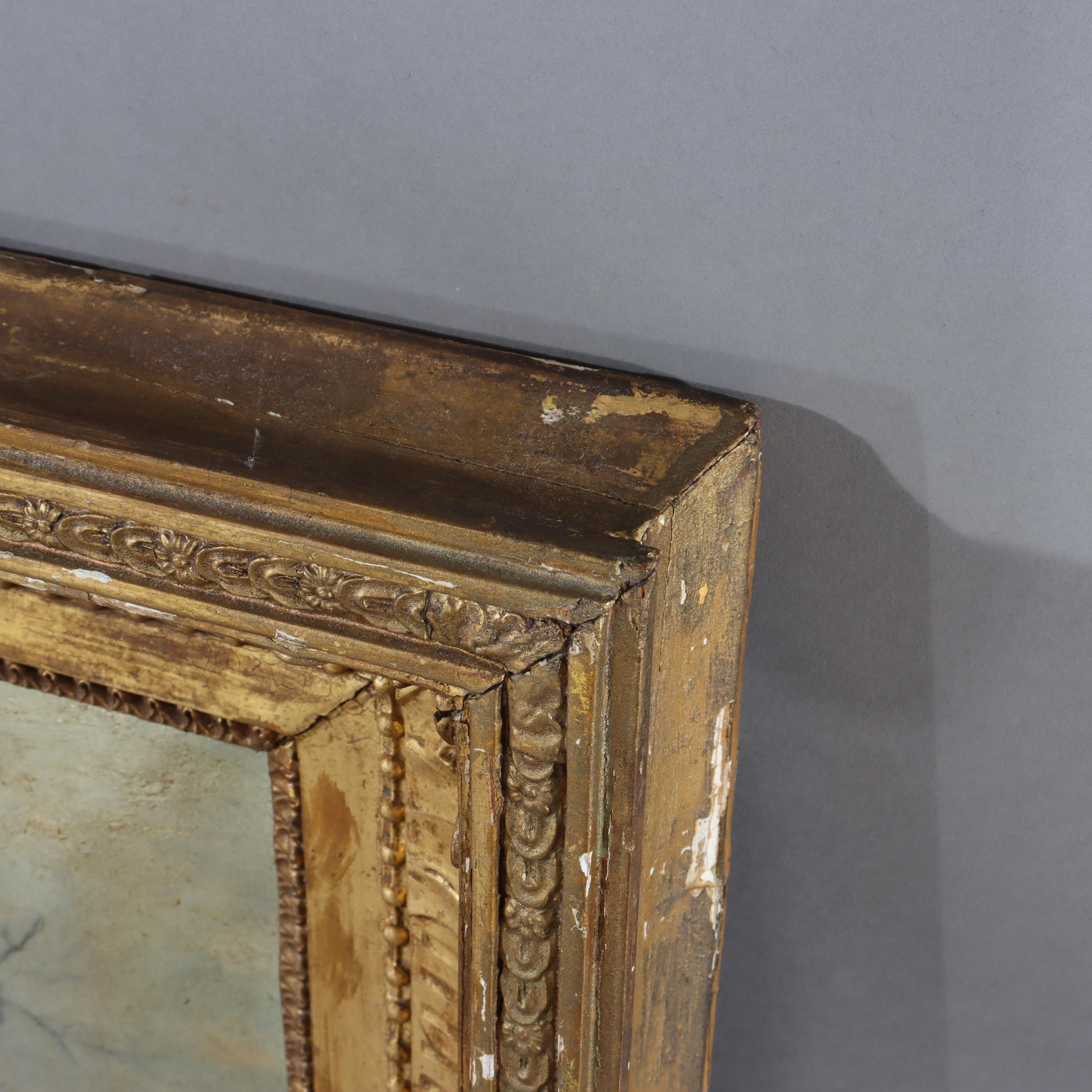 Antike Öl auf Leinwand Gemälde einer Winterlandschaft von I. G. Jenkins C1900 im Angebot 3