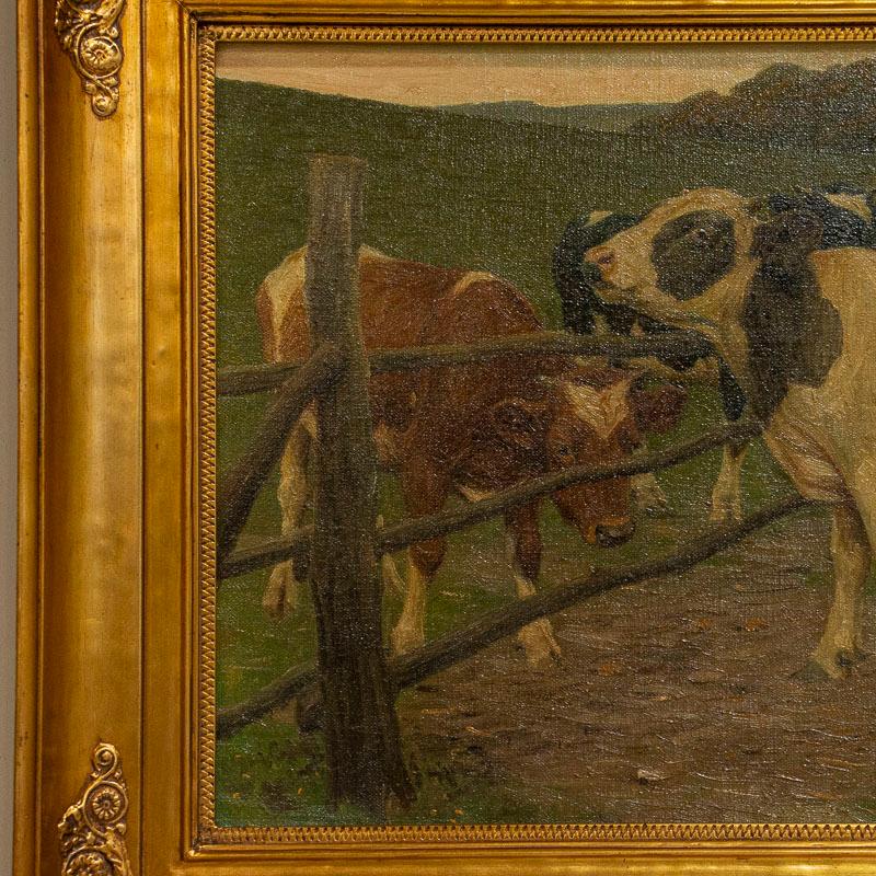 antique cow painting