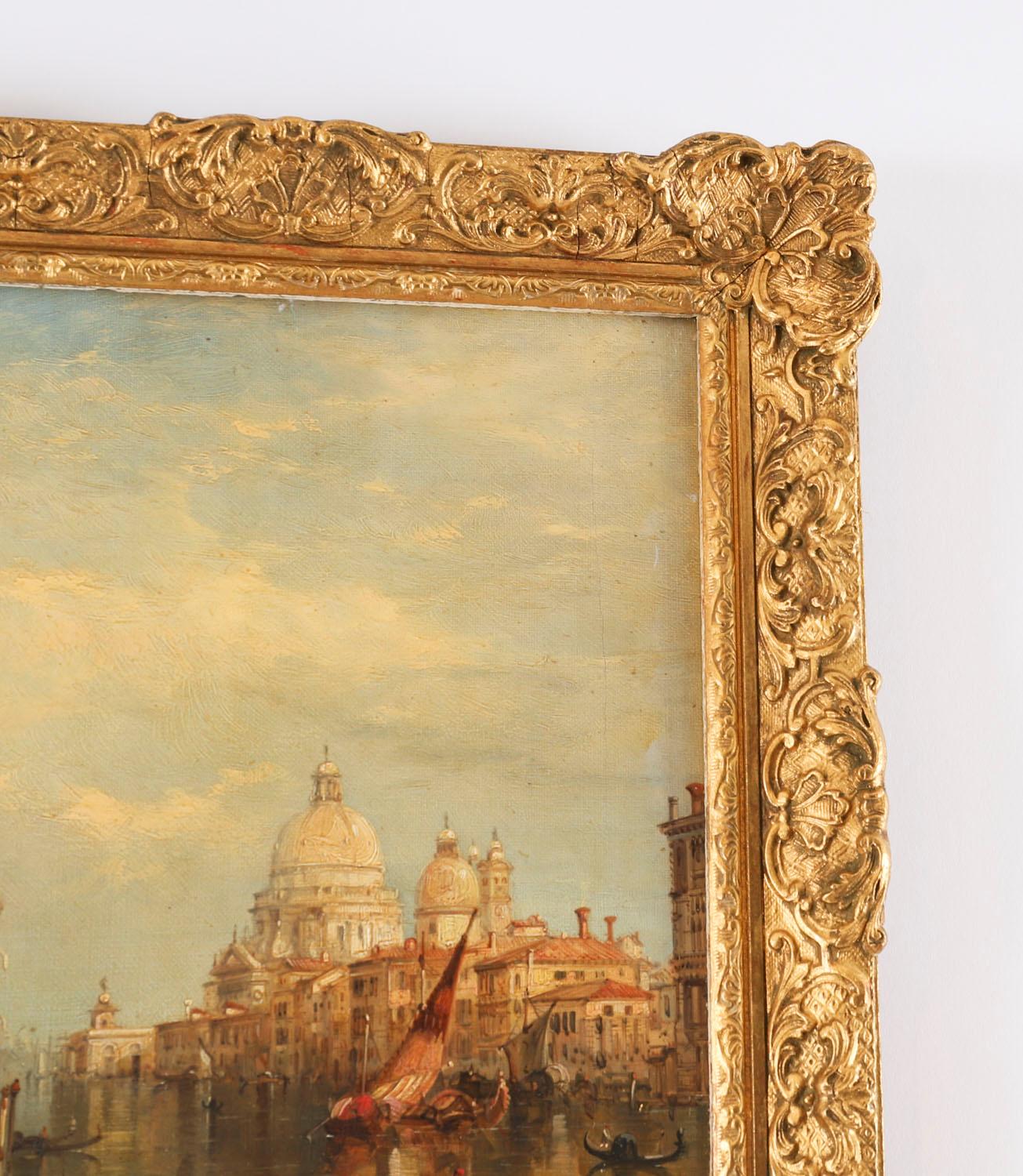 Antique Oil on Canvas Painting of Venice by Alfred Pollentine 19th Century (19. Jahrhundert) im Angebot