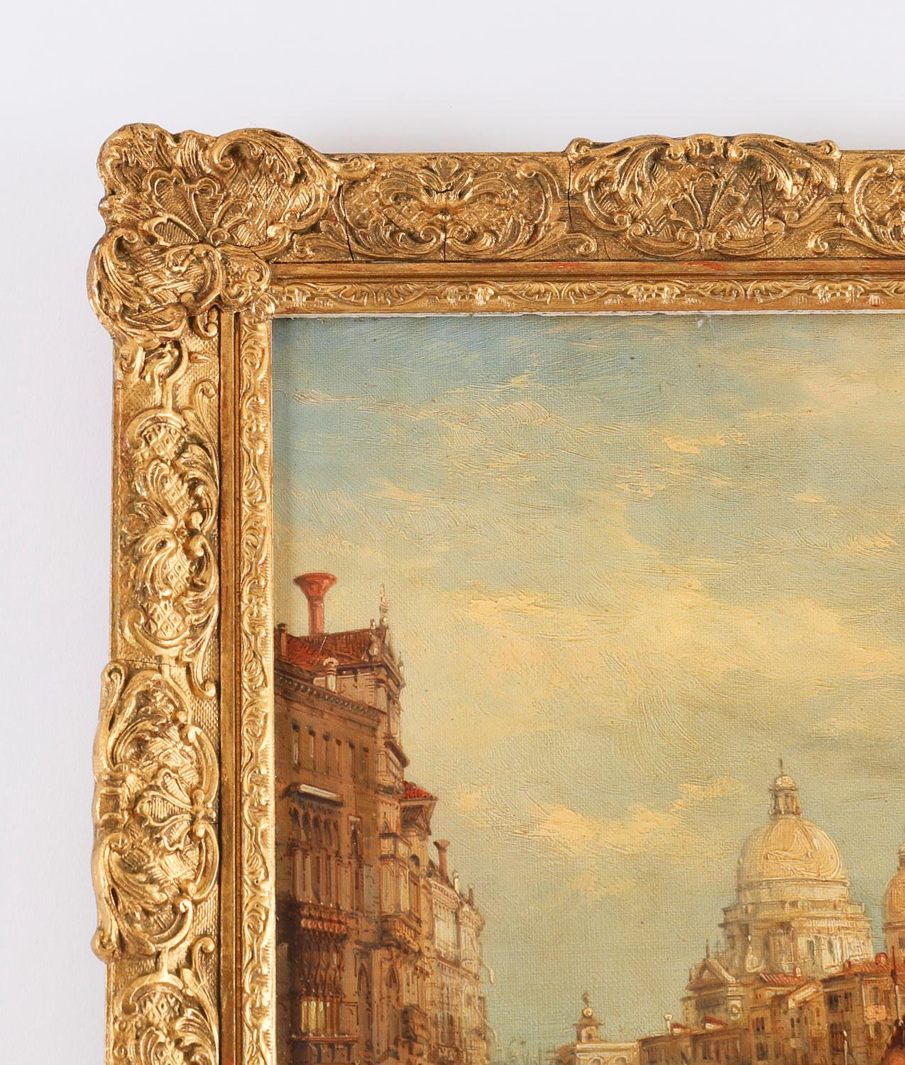 Antique Oil on Canvas Painting of Venice by Alfred Pollentine 19th Century (Leinwand) im Angebot