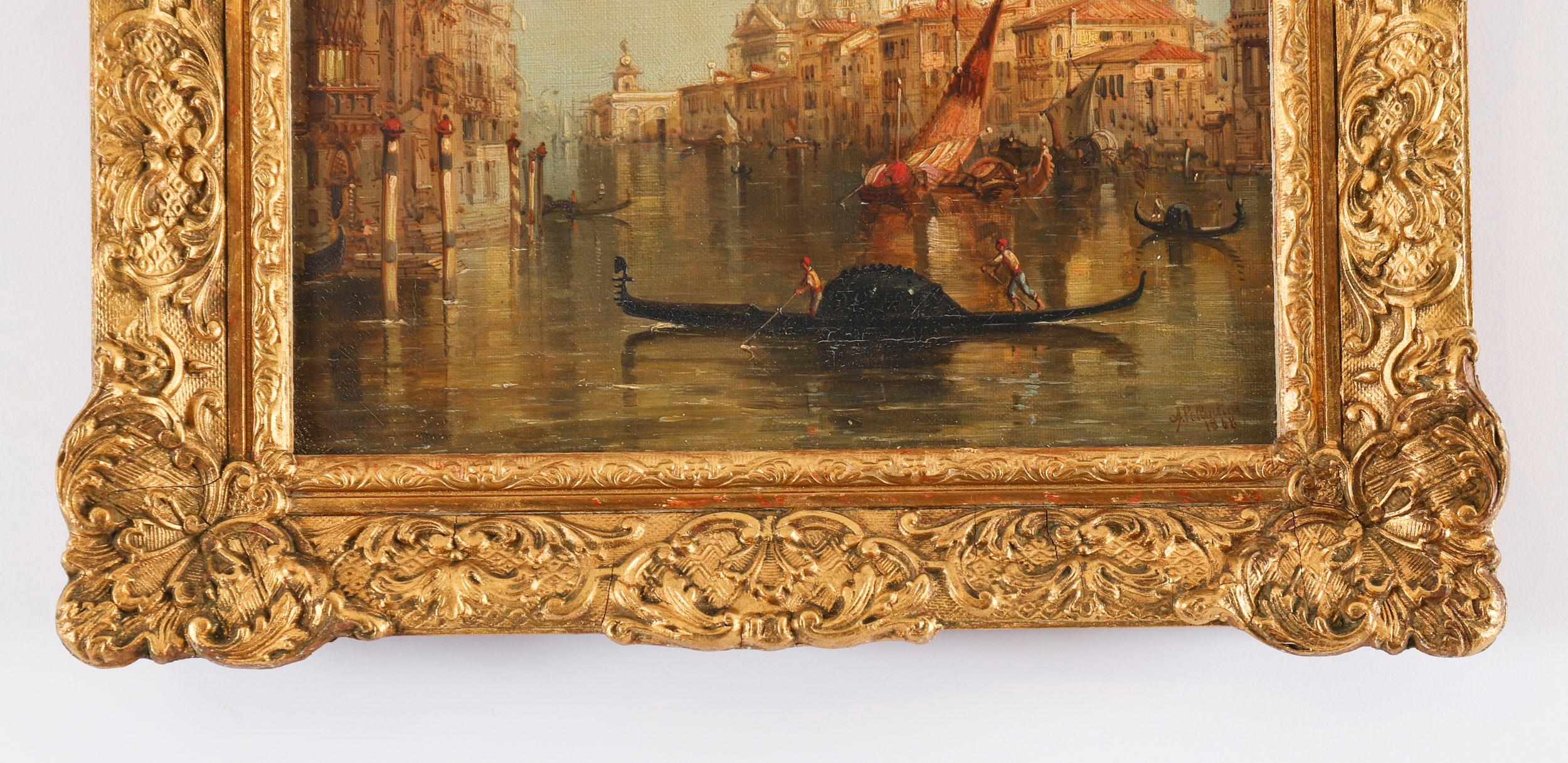 Antique Oil on Canvas Painting of Venice by Alfred Pollentine 19th Century im Angebot 1