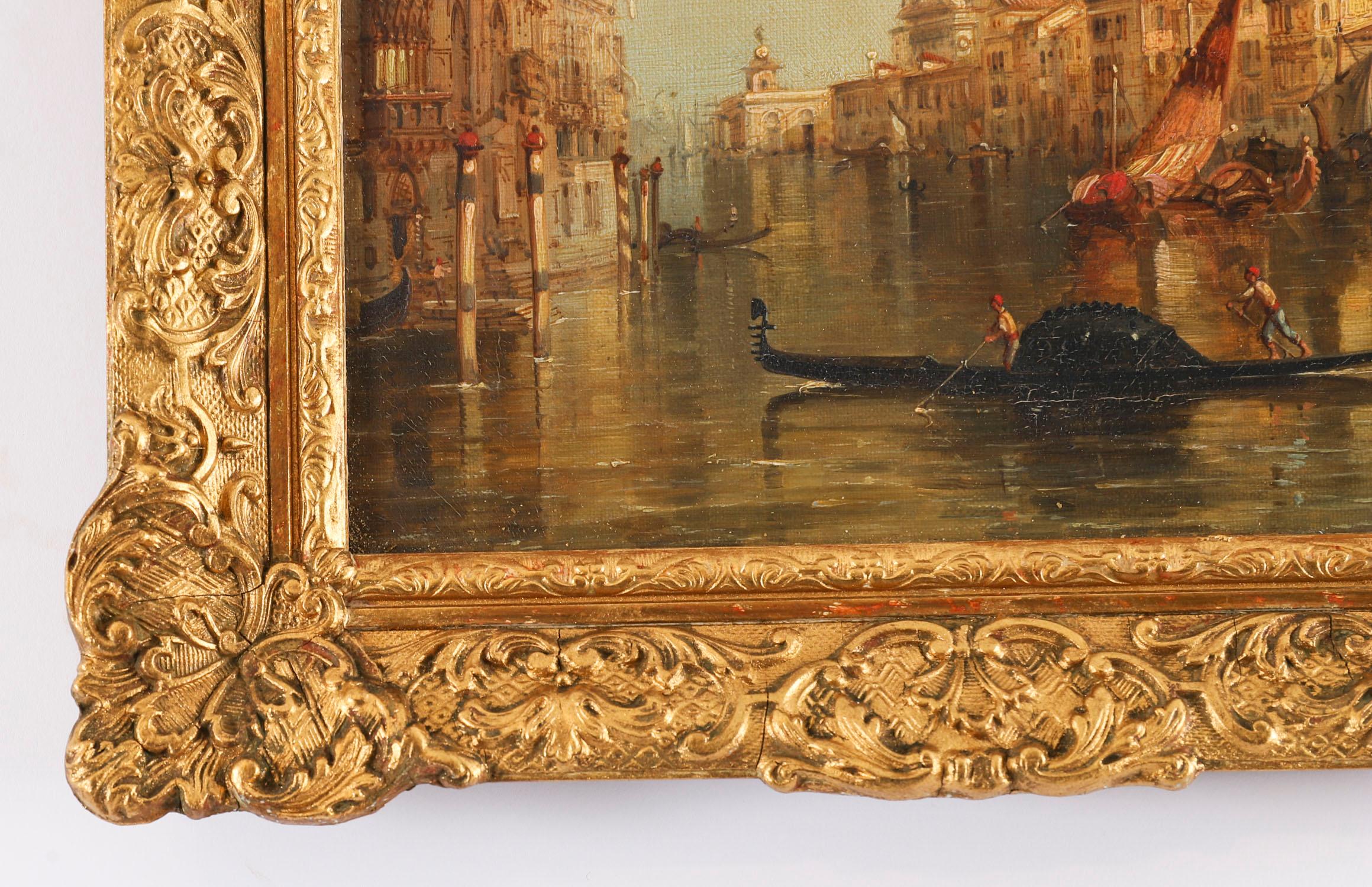 Antique Oil on Canvas Painting of Venice by Alfred Pollentine 19th Century im Angebot 2