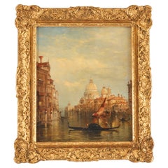 Antique Oil on Canvas Painting of Venice by Alfred Pollentine 19th Century