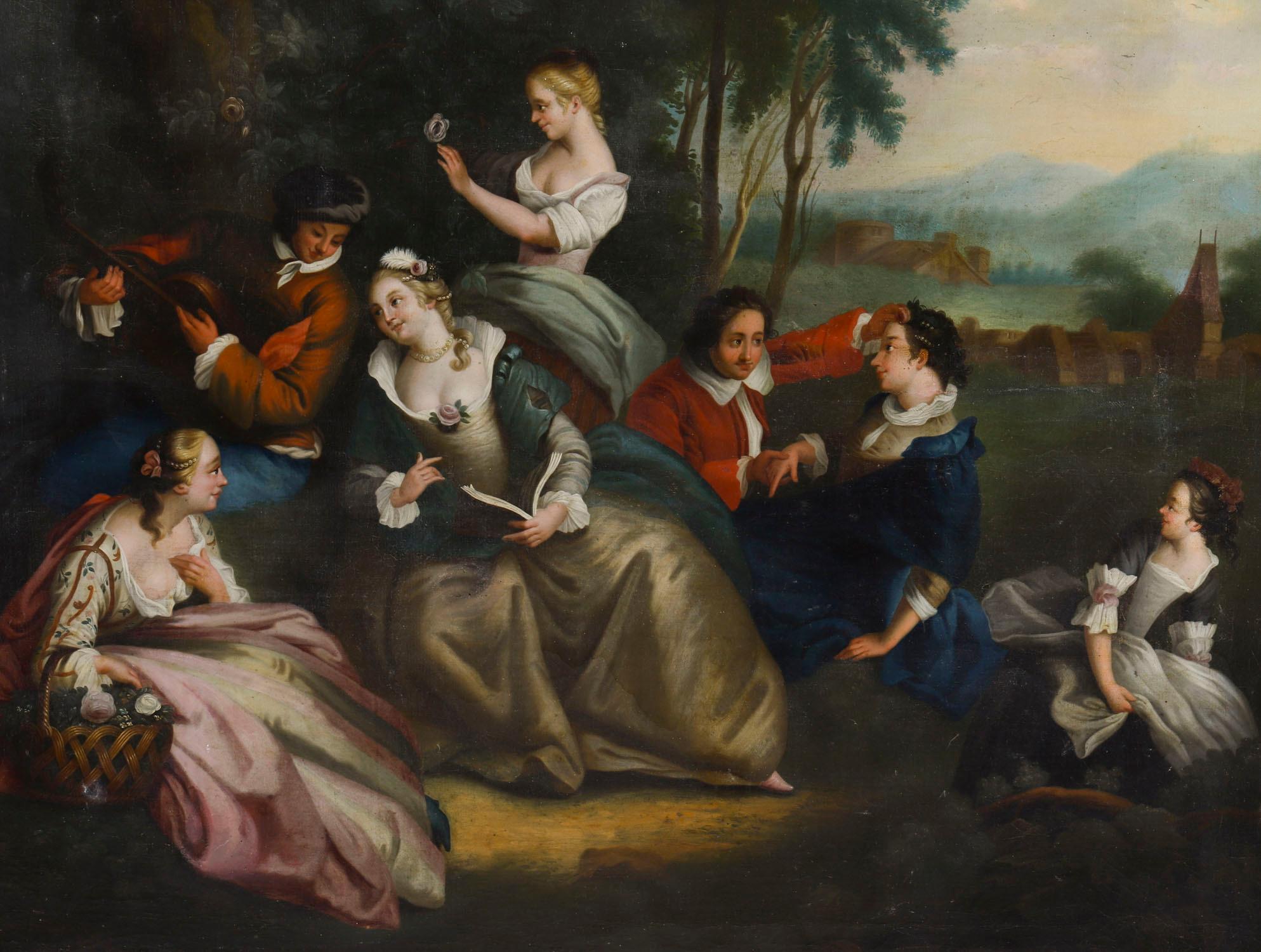 Pintura antigua al óleo sobre lienzo 