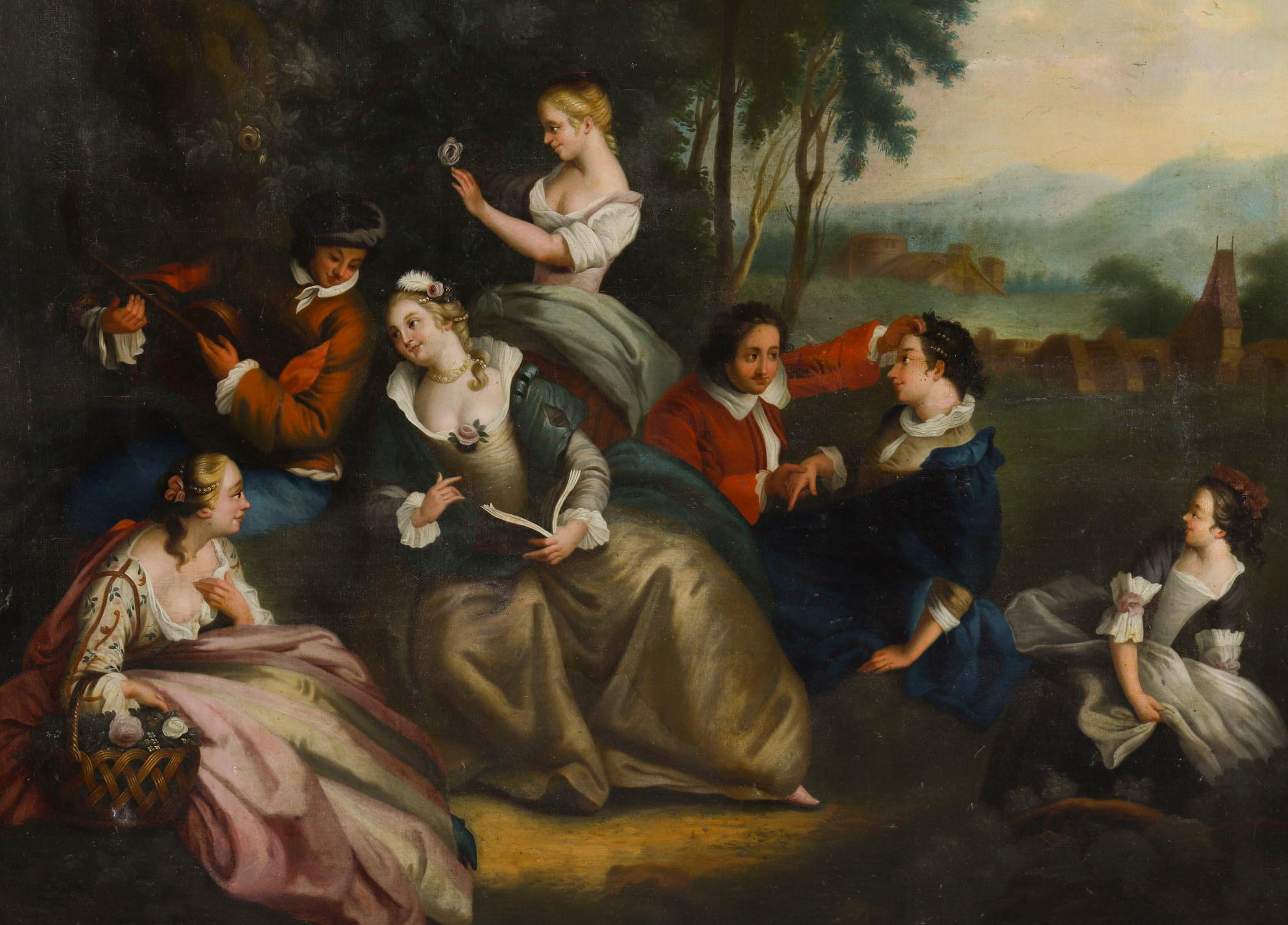 Pintura antigua al óleo sobre lienzo 