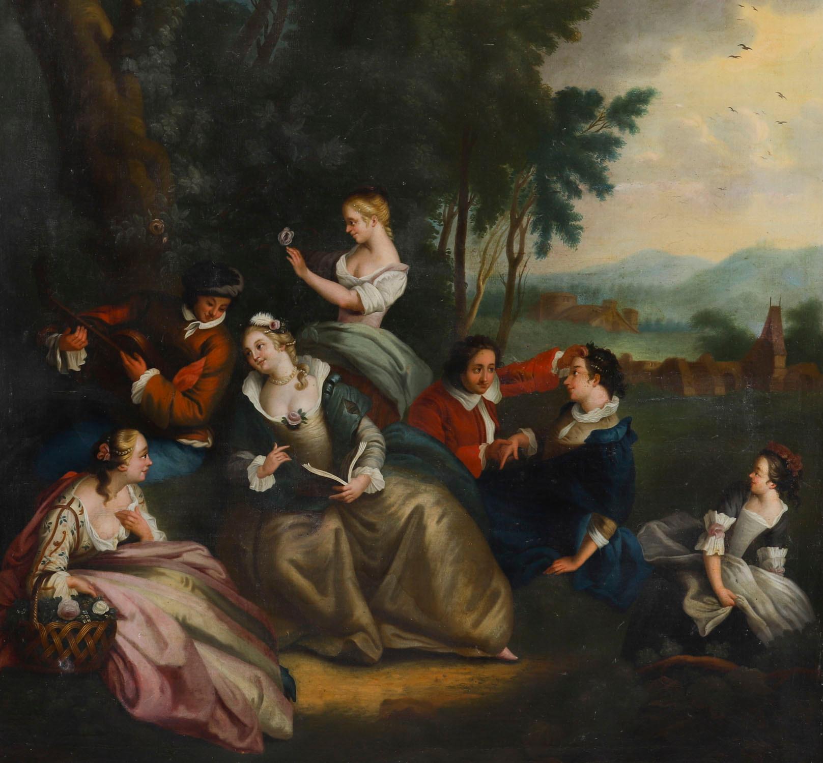 Pintura antigua al óleo sobre lienzo 