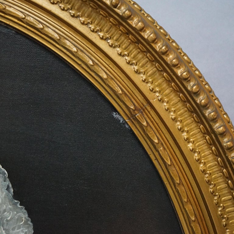 Antique Oil on Canvas Painting, Portrait of a Woman, 19th C at 1stDibs
