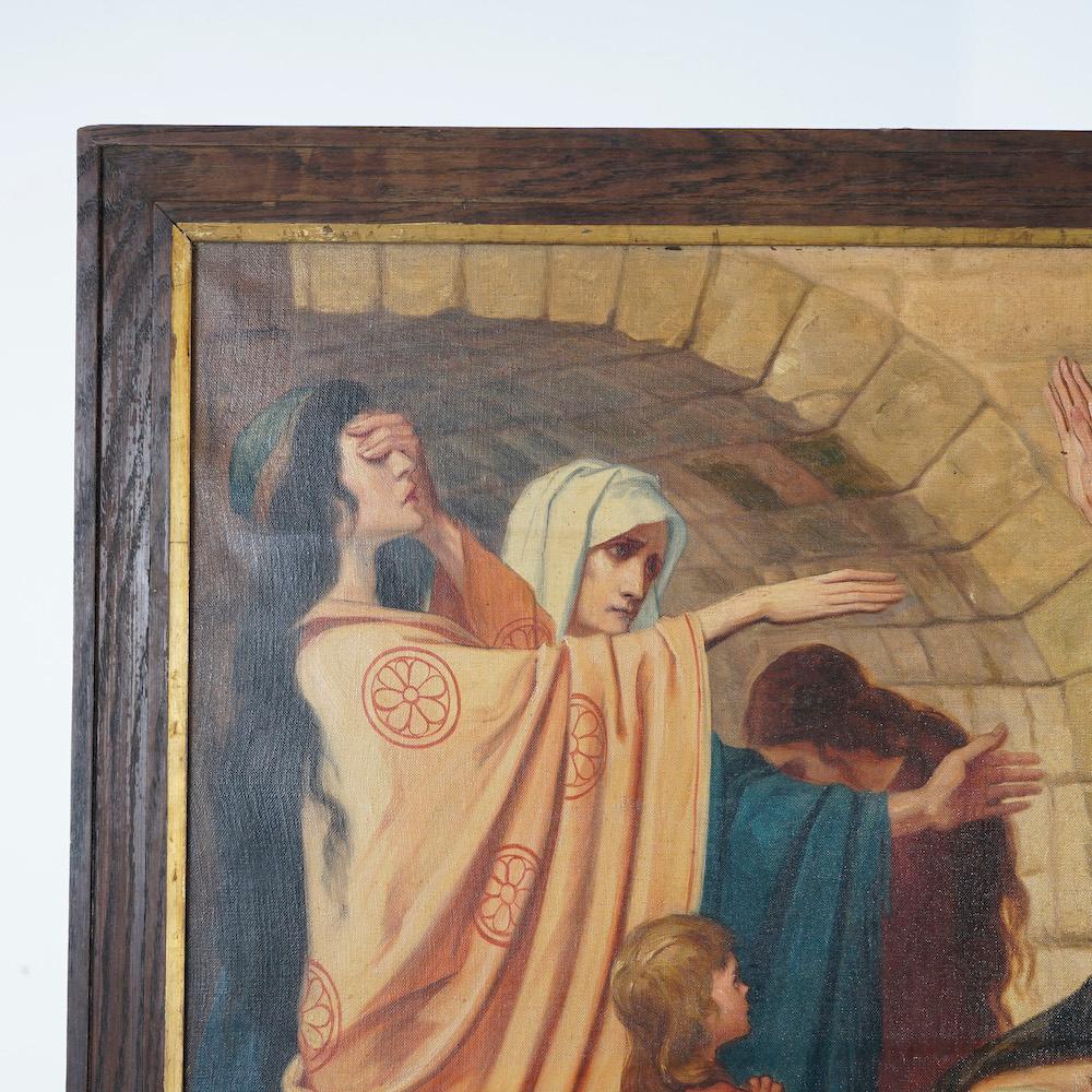 20th Century Antique Oil on Canvas Painting, Stations of the Cross, by Wynand Geraedts 1924