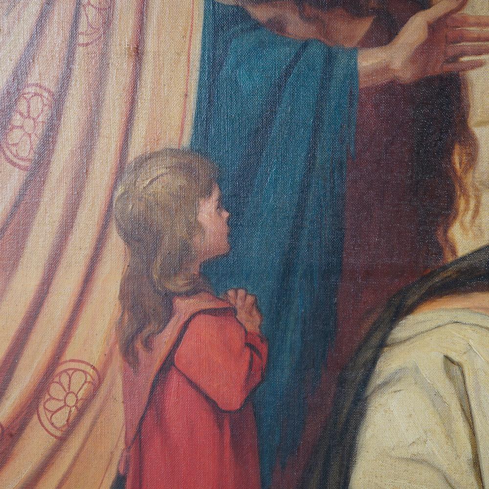 Antique Oil on Canvas Painting, Stations of the Cross, by Wynand Geraedts 1924 1