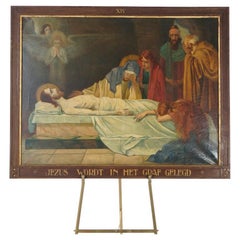 Antique Oil On Canvas Painting, Stations Of The Cross, by Wynand Geraedts 1924