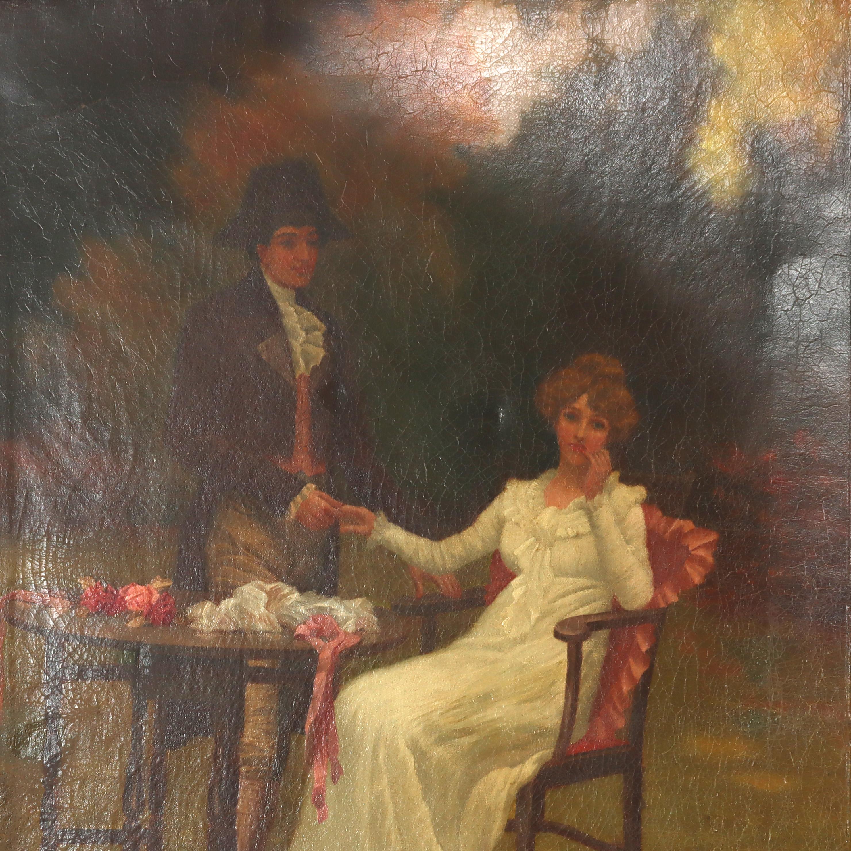 Antike Öl auf Leinwand Gemälde 