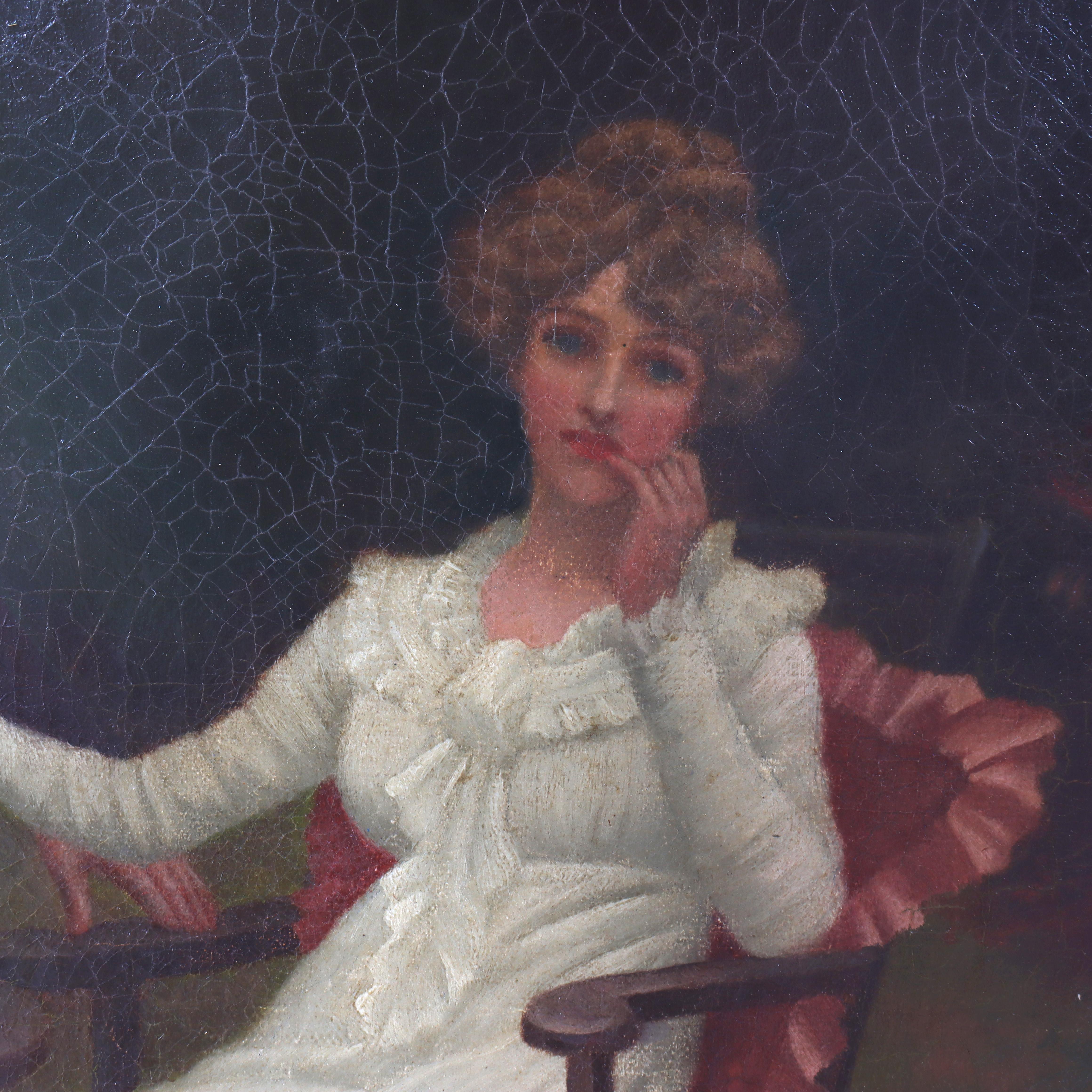 Antike Öl auf Leinwand Gemälde 