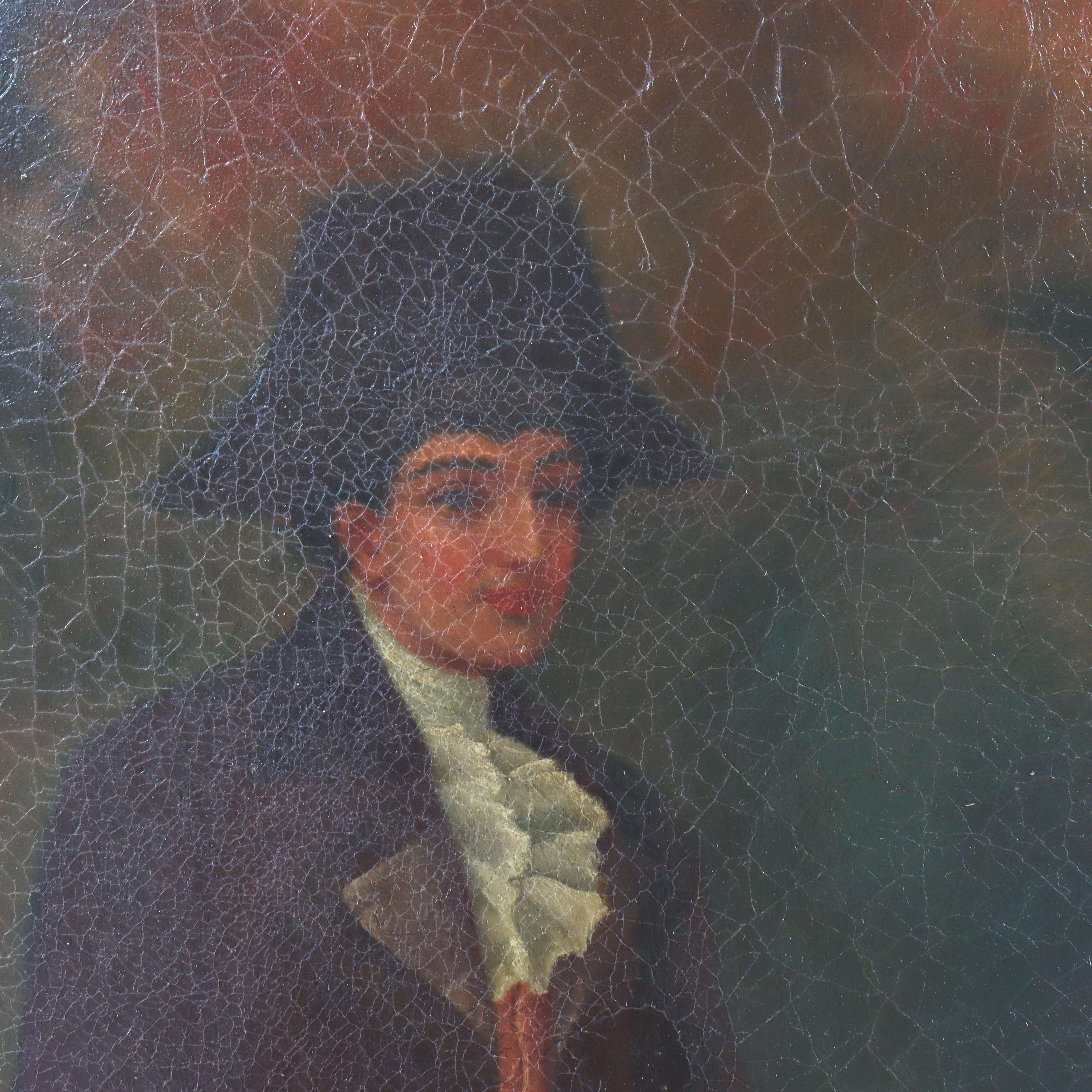 Antike Öl auf Leinwand Gemälde 