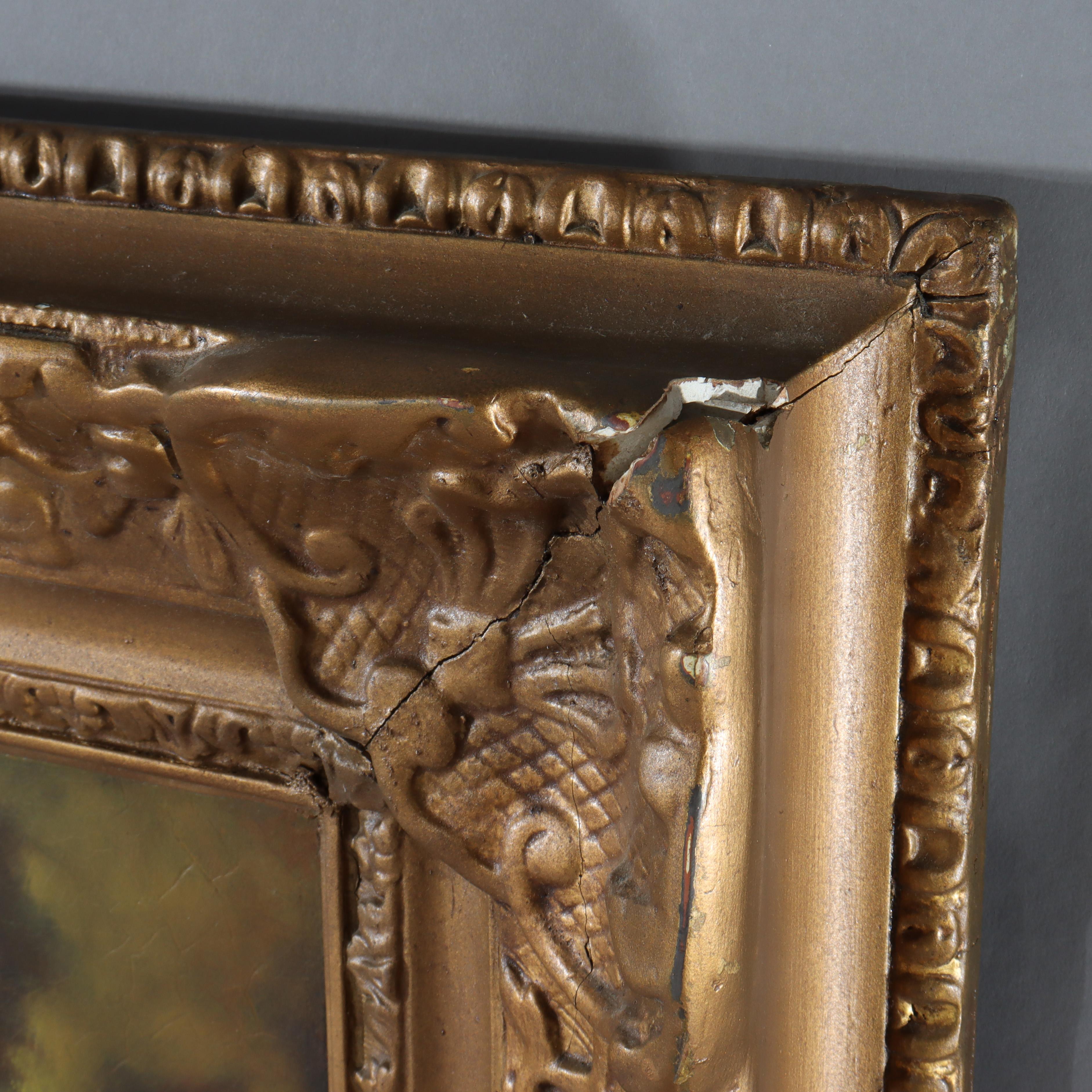 Antike Öl auf Leinwand Gemälde 