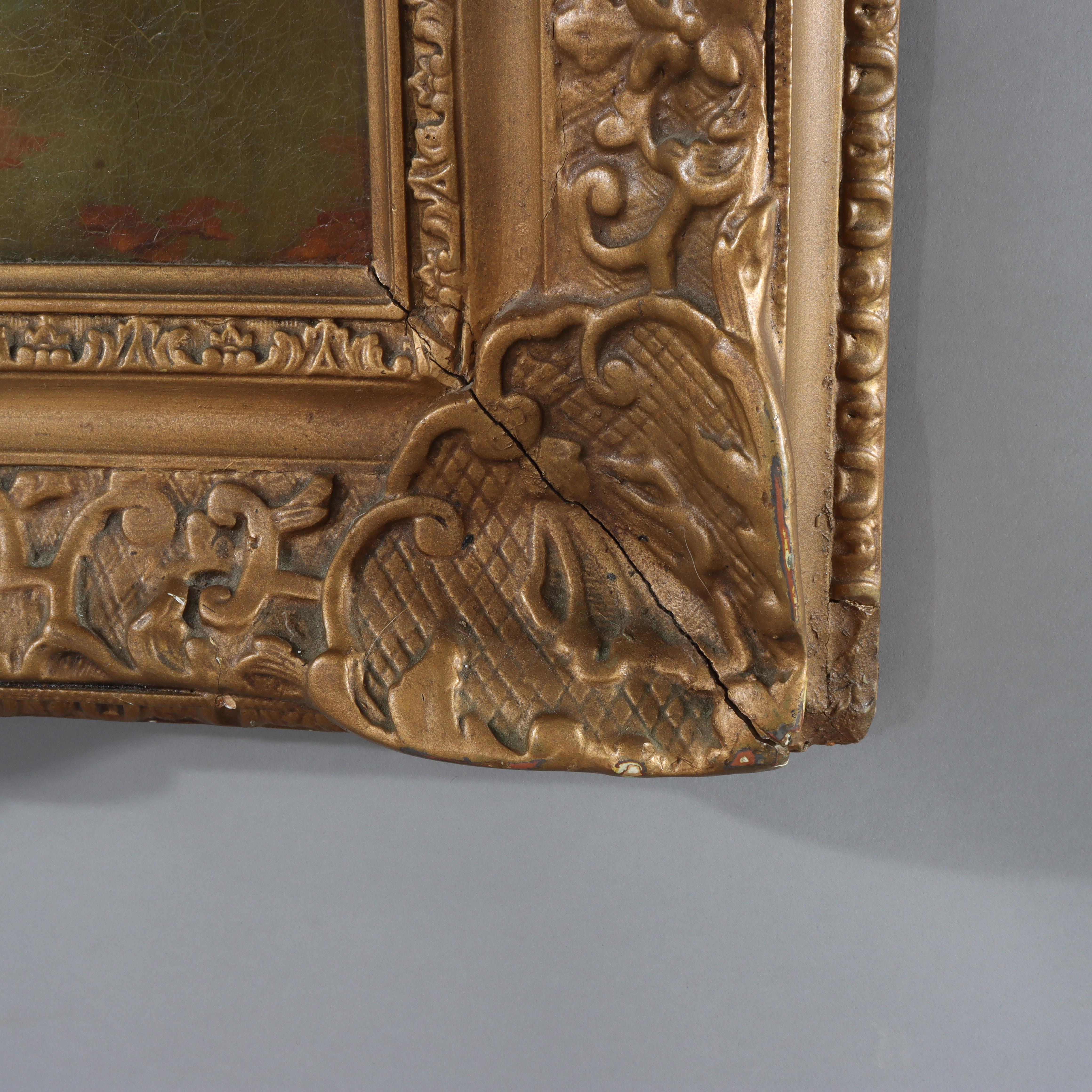 Antike Öl auf Leinwand Gemälde 