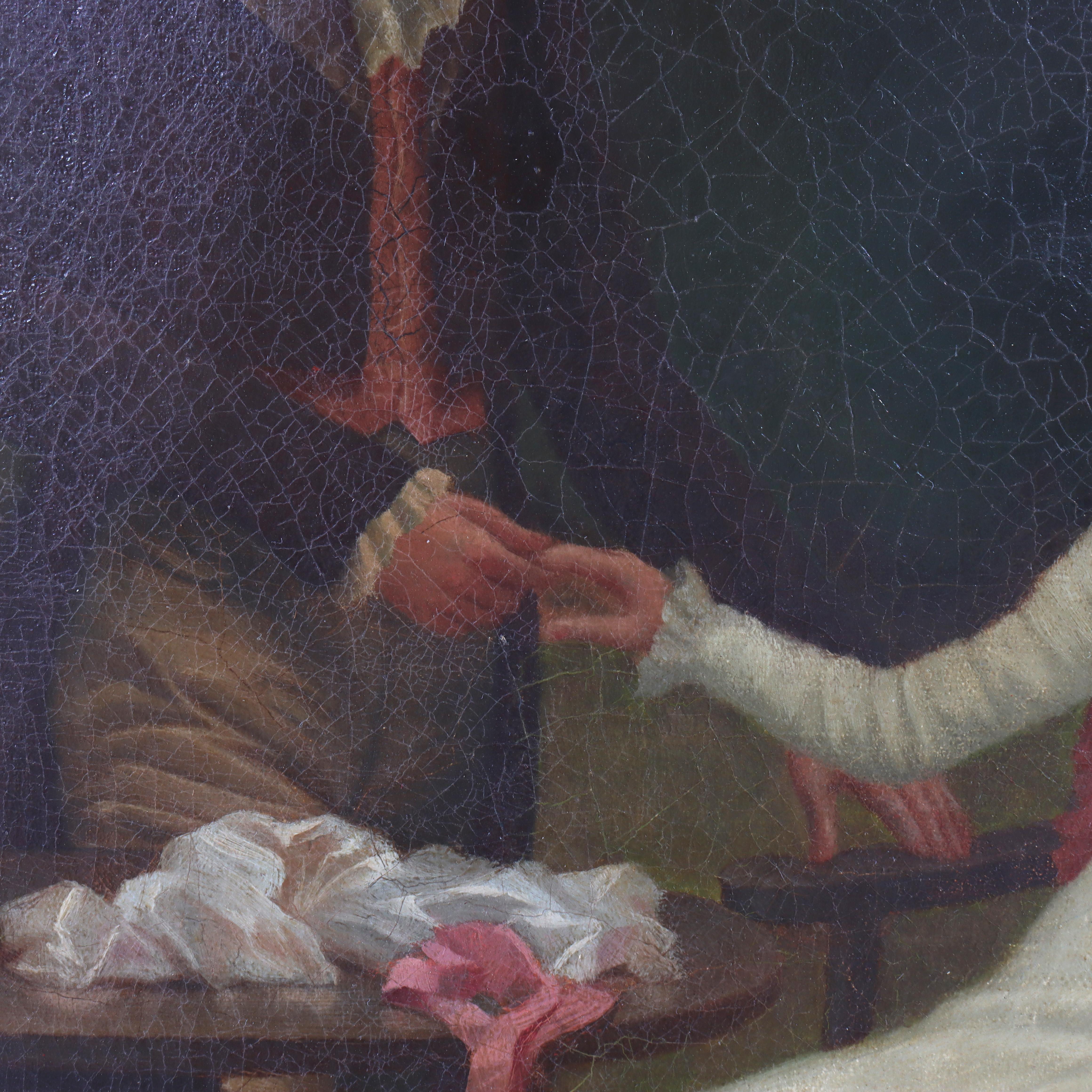 Antike Öl auf Leinwand Gemälde 