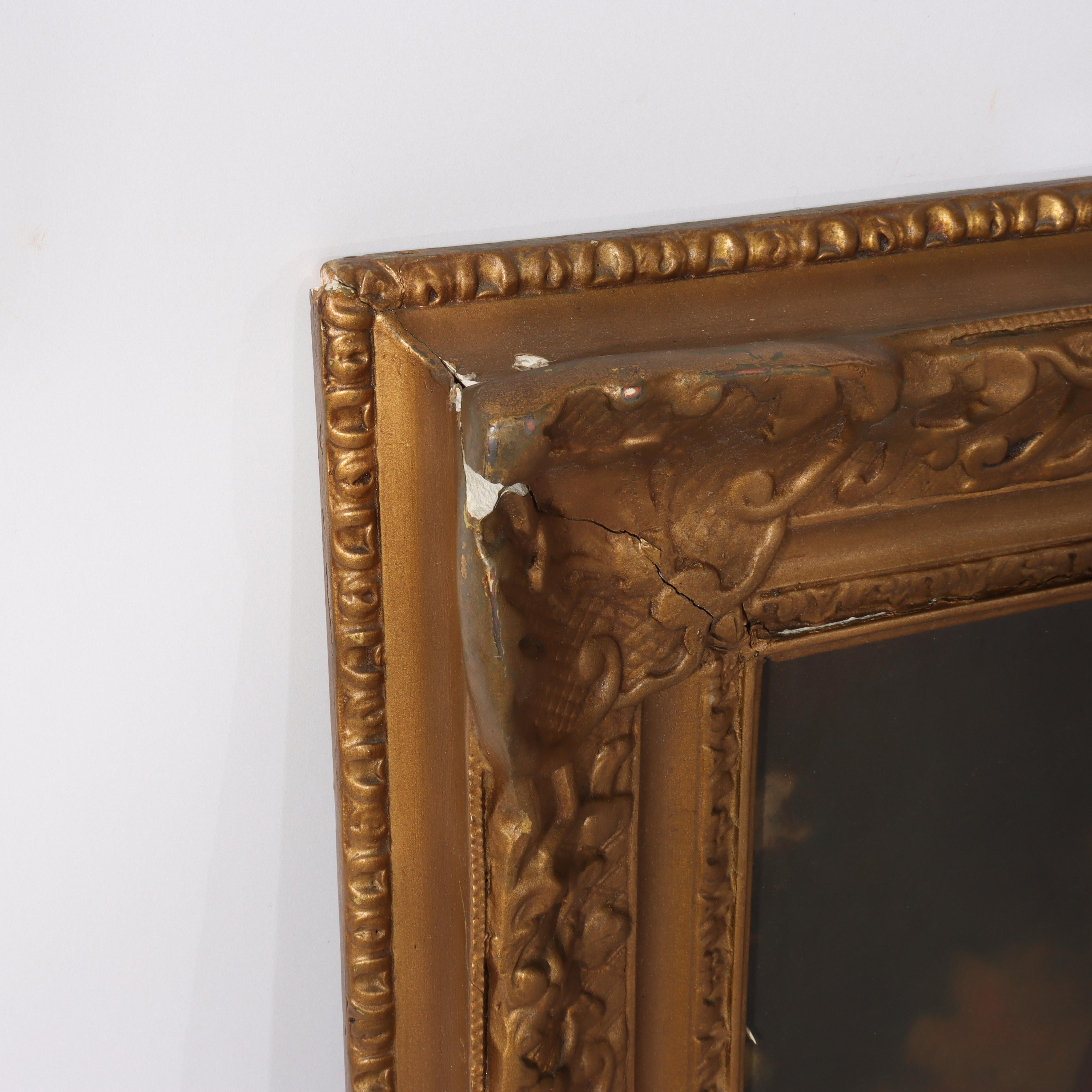 Antike Öl auf Leinwand Gemälde 