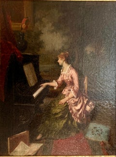 Antique Oil on Canvas Portrait Painting in Original Frame
