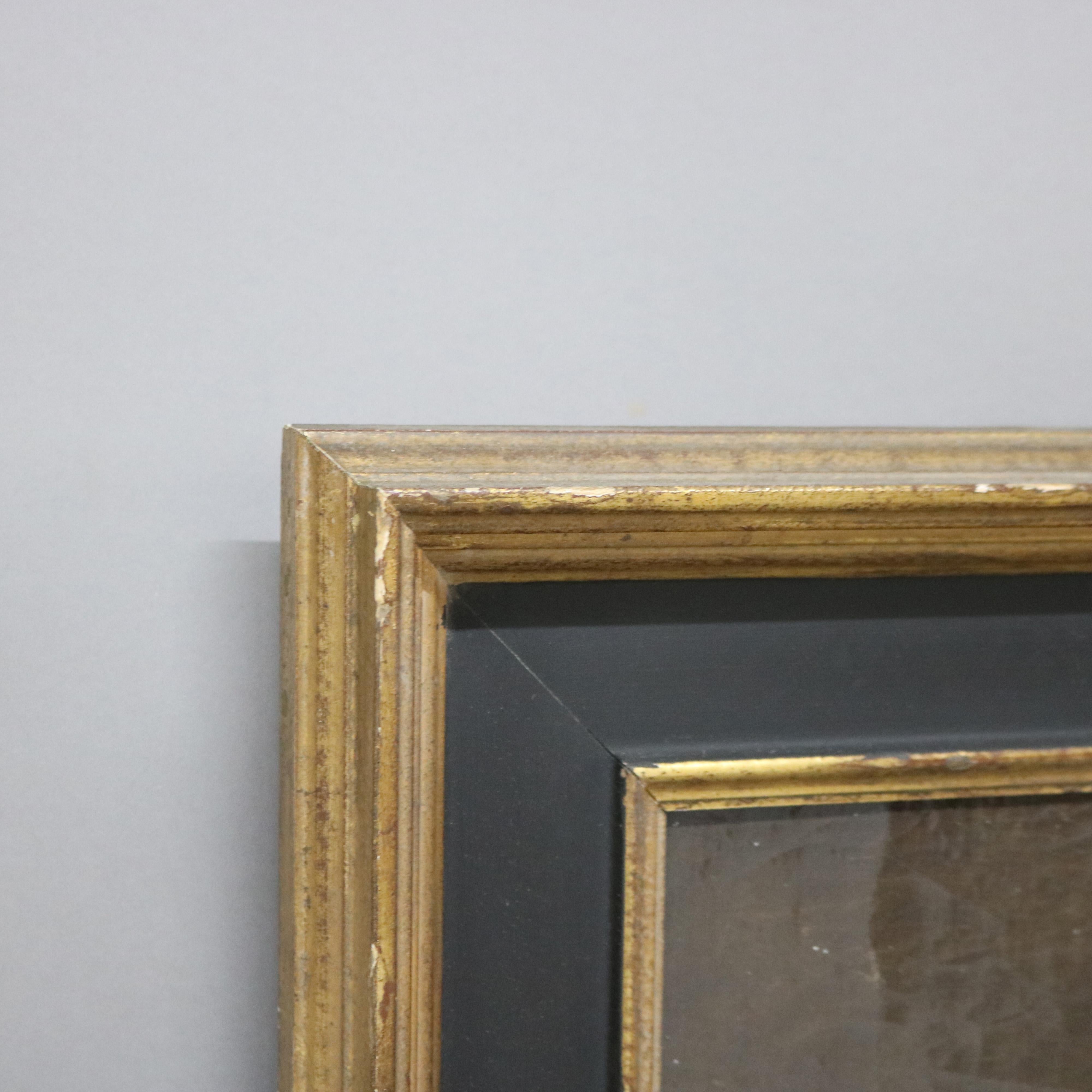 Hand-Painted Antique Oil on Canvas Portrait Painting of a Gentleman, Giltwood Framed, C1880 For Sale