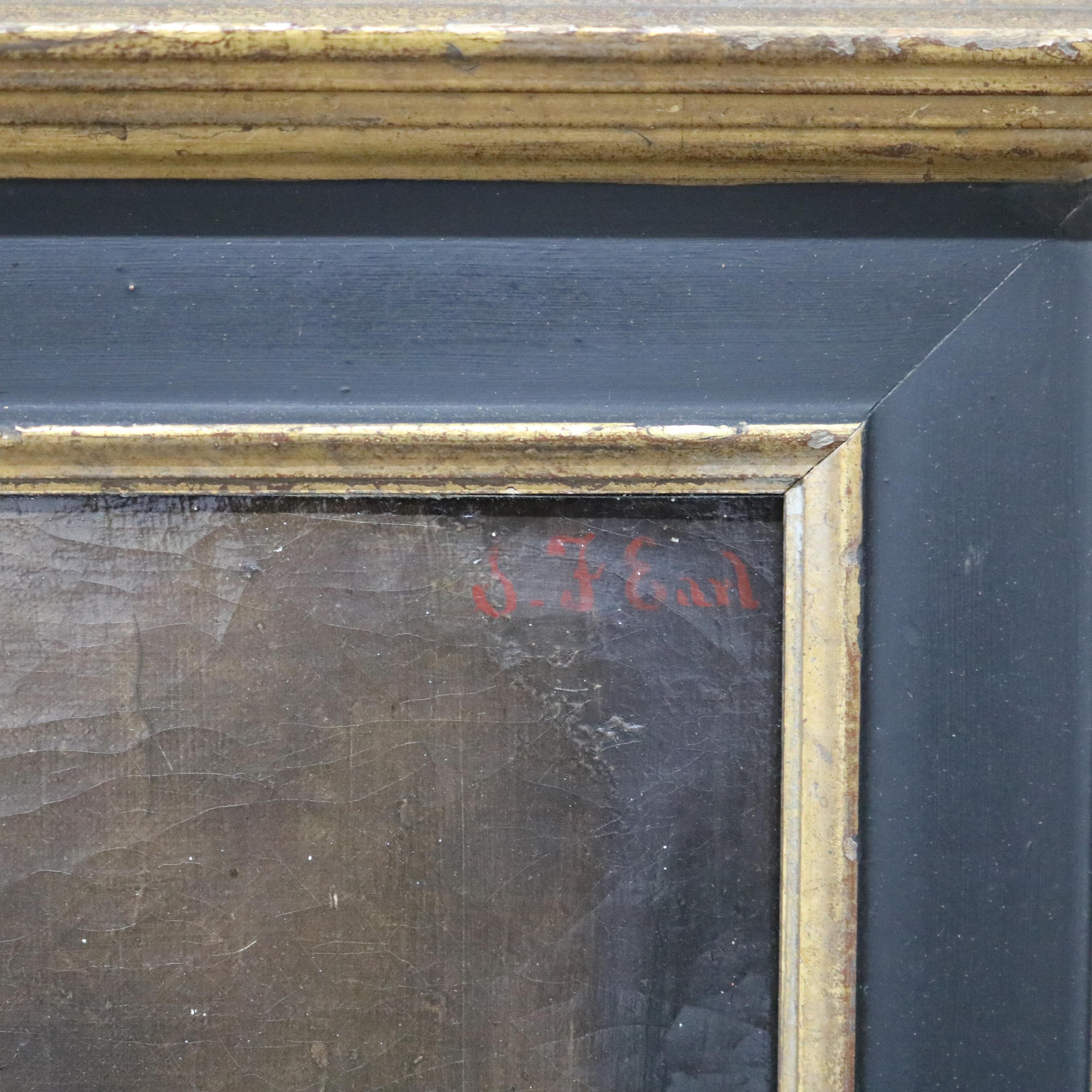 19th Century Antique Oil on Canvas Portrait Painting of a Gentleman, Giltwood Framed, C1880 For Sale