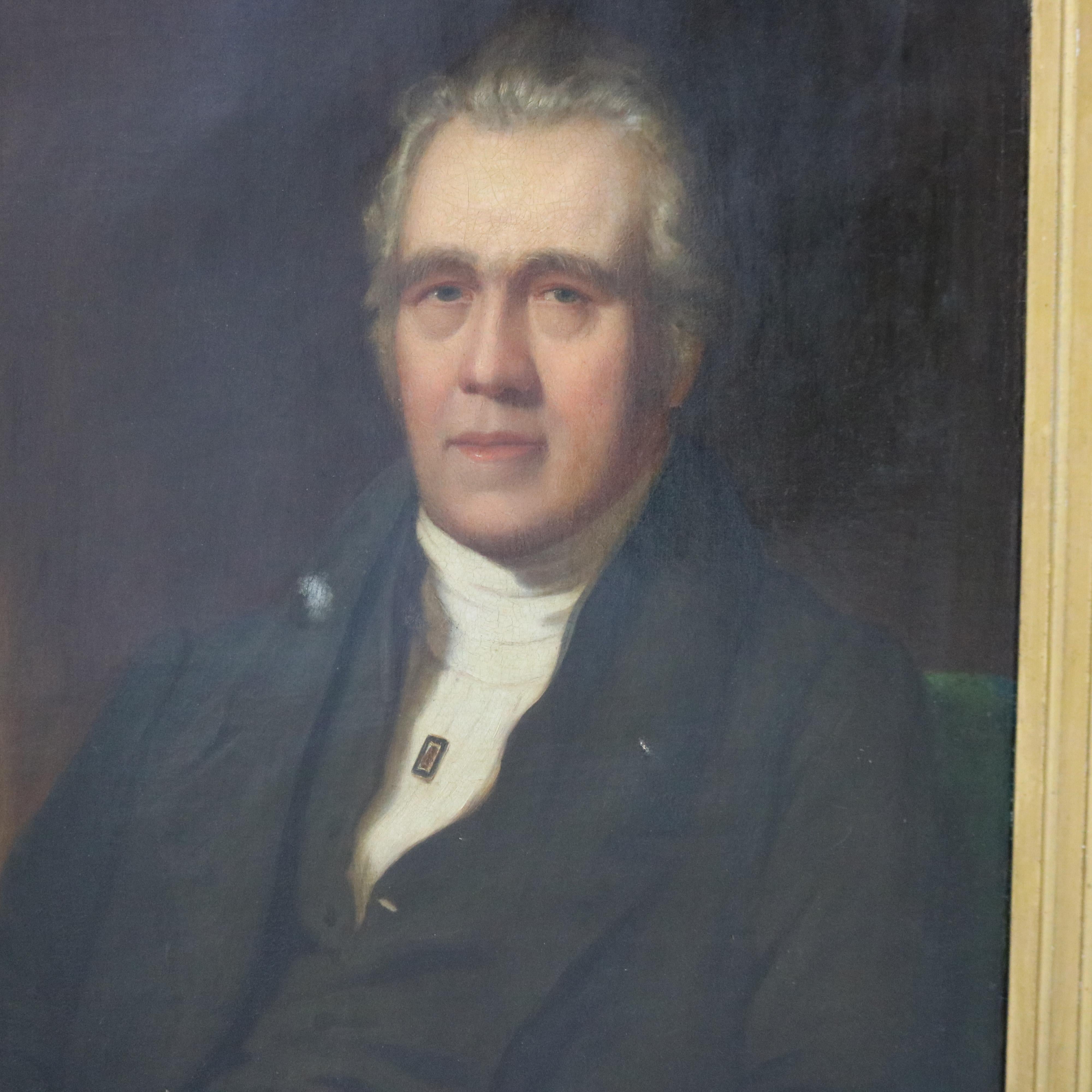 ***Reduced In-House Delivery Rates - Click on “Ask Seller” to Request a Quote***

Antique Oil on Canvas Portrait Painting of a Nobleman, Giltwood Framed, C1880

Measures- 49