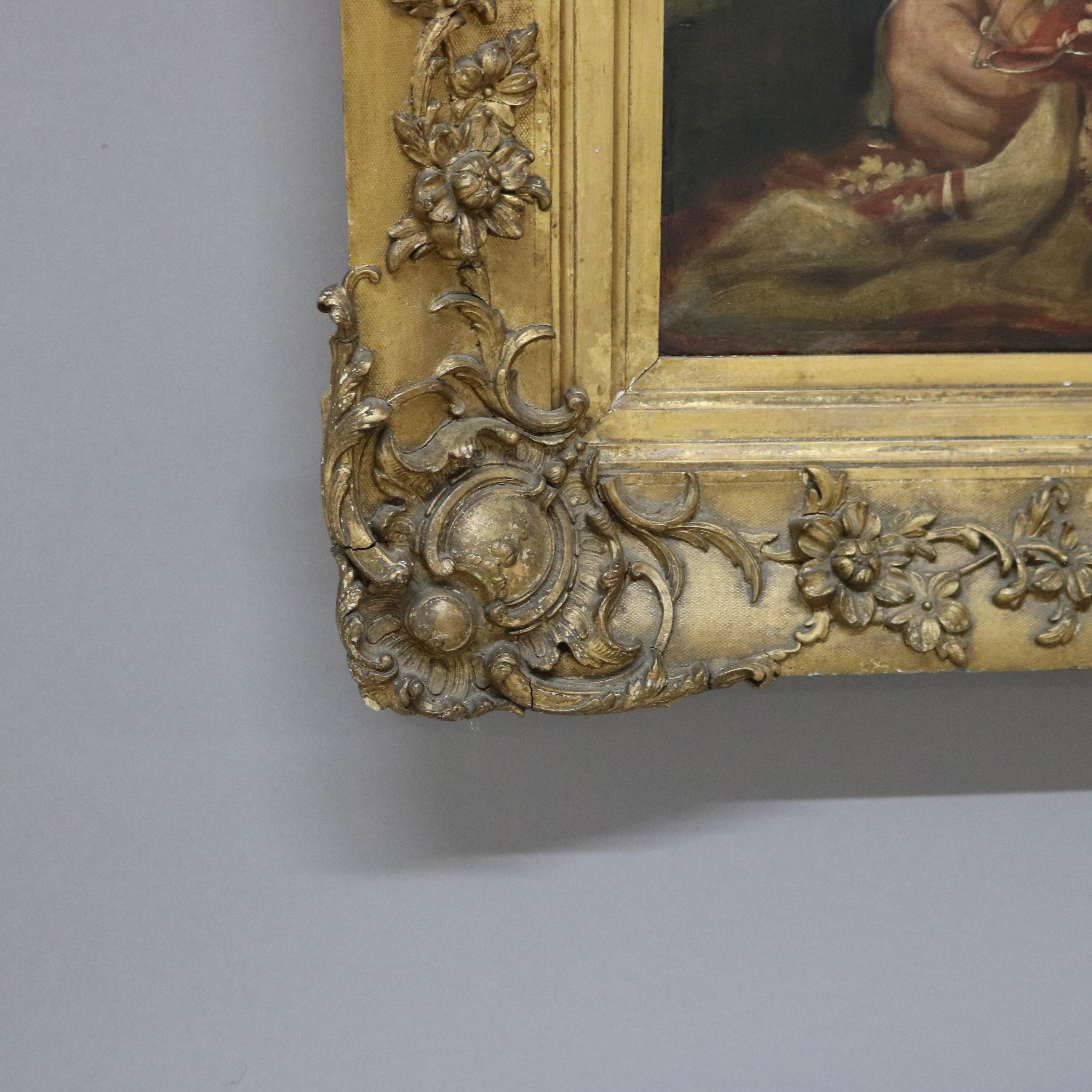 Antique Oil on Canvas Portrait Painting of a Nobleman, Giltwood Framed, C1880 2